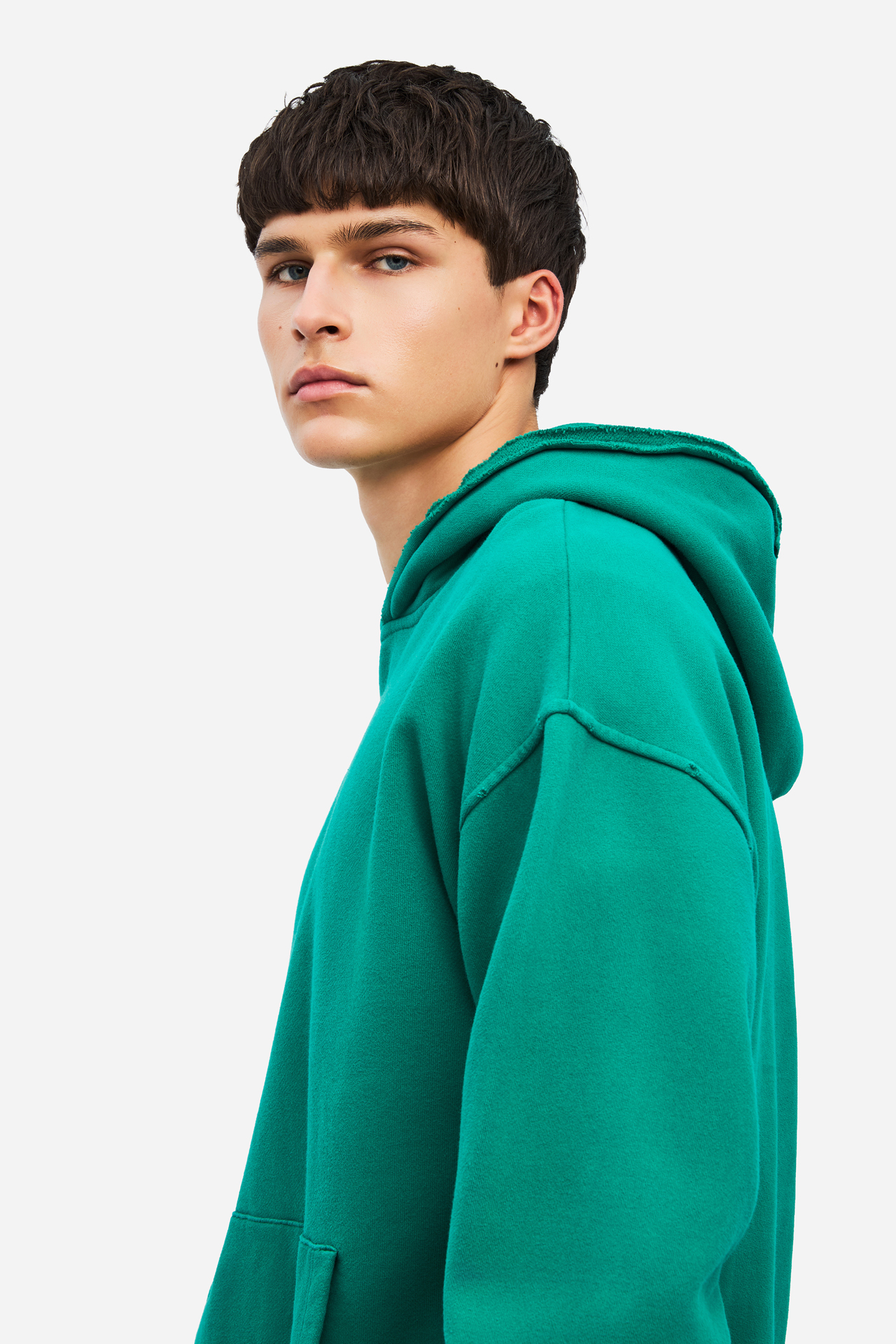 RELAXED HOODIE WITH RIB DETAILS