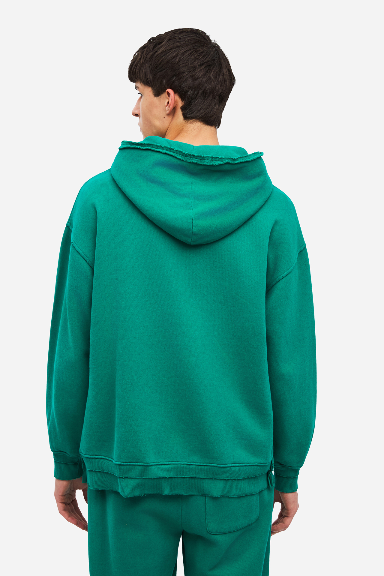 RELAXED HOODIE WITH RIB DETAILS