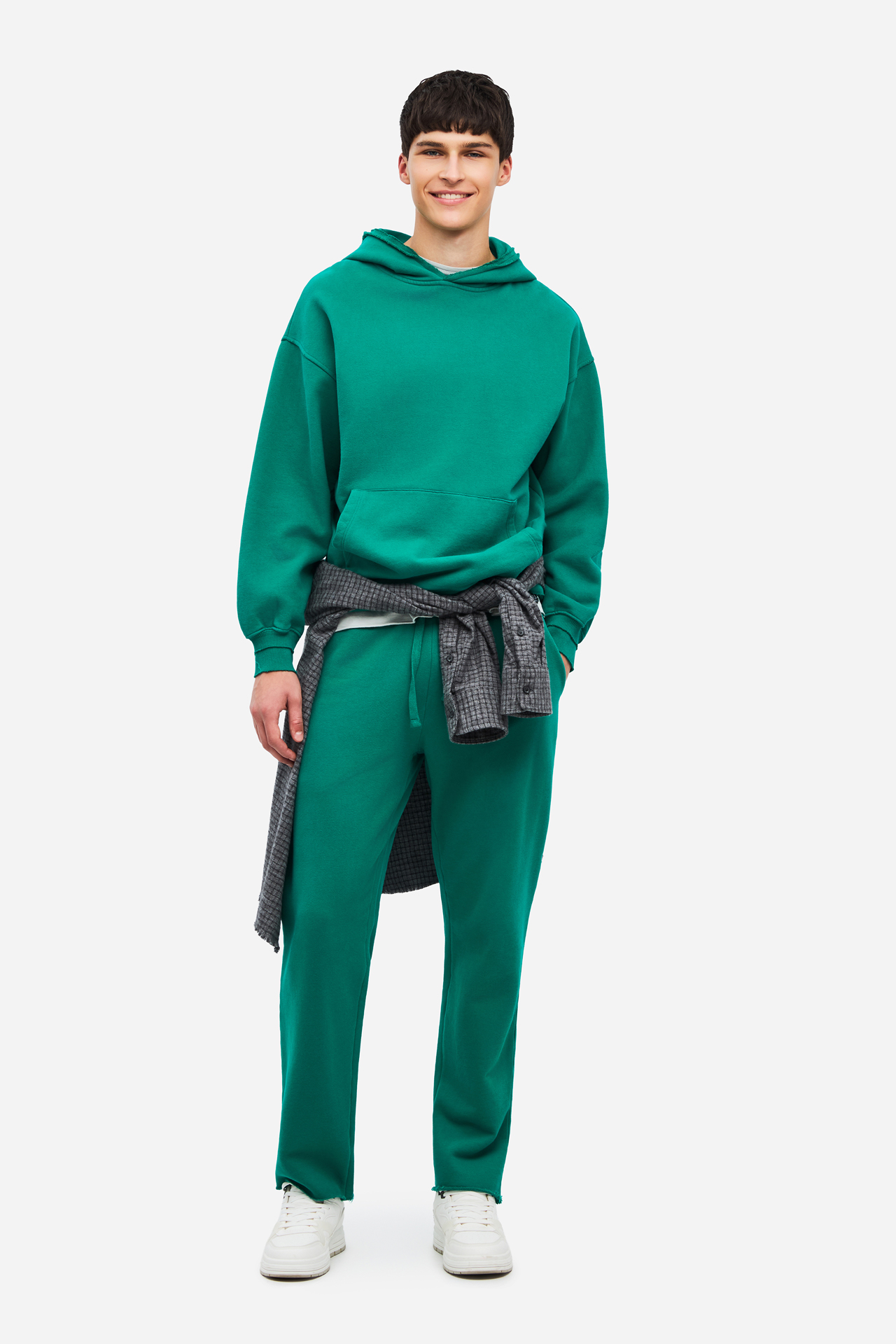 RELAXED HOODIE WITH RIB DETAILS