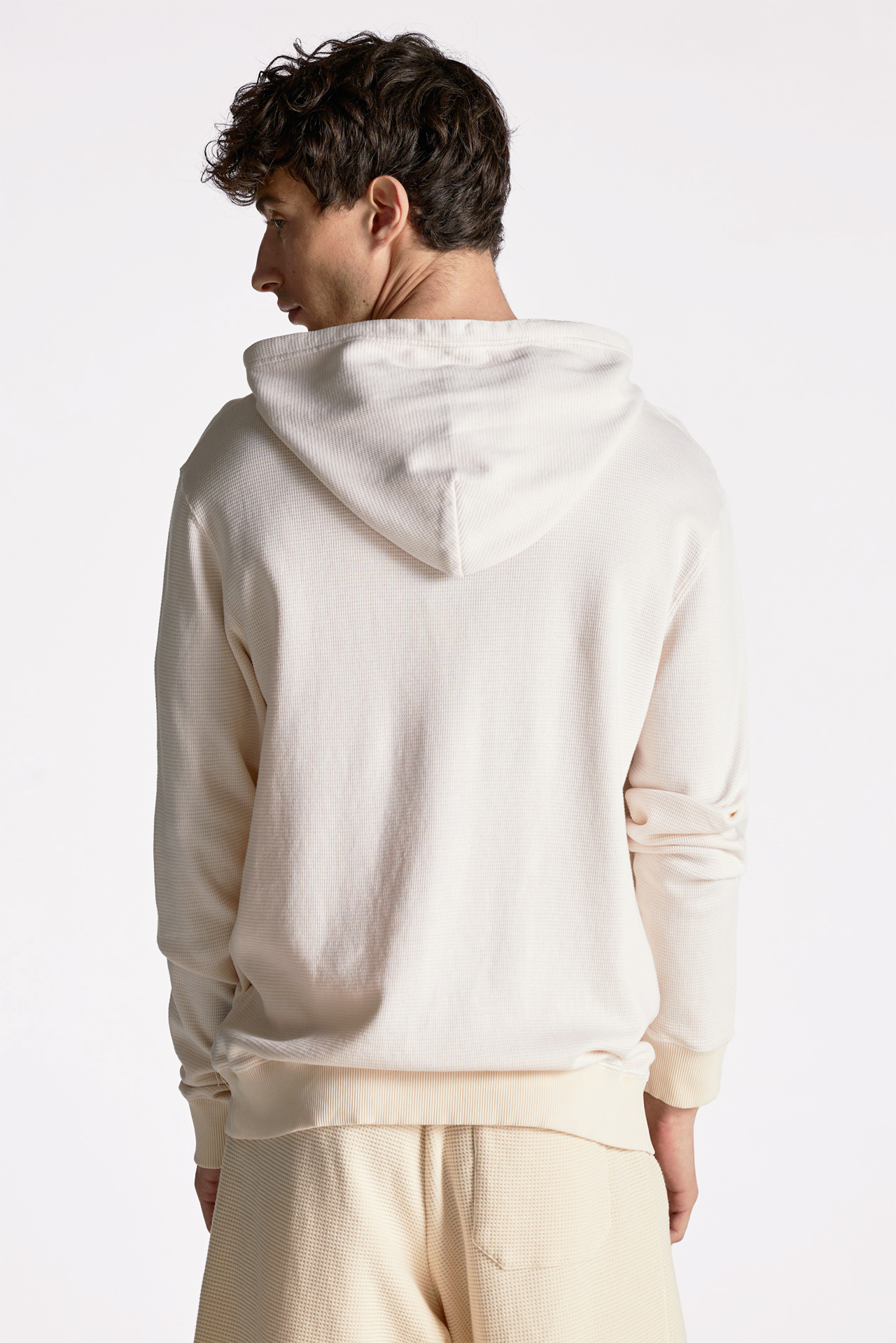 Mixed Fabric Regular Fit Hoodie