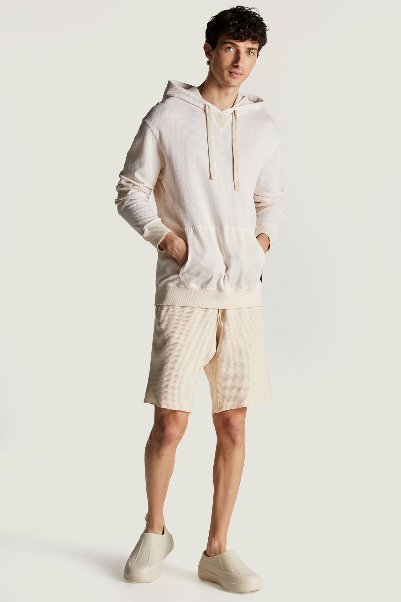 Mixed Fabric Regular Fit Hoodie