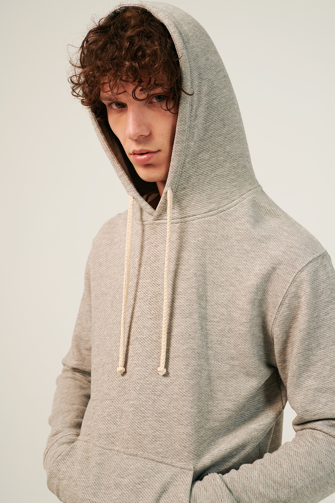 DIAGONAL MELANGE HOODIE