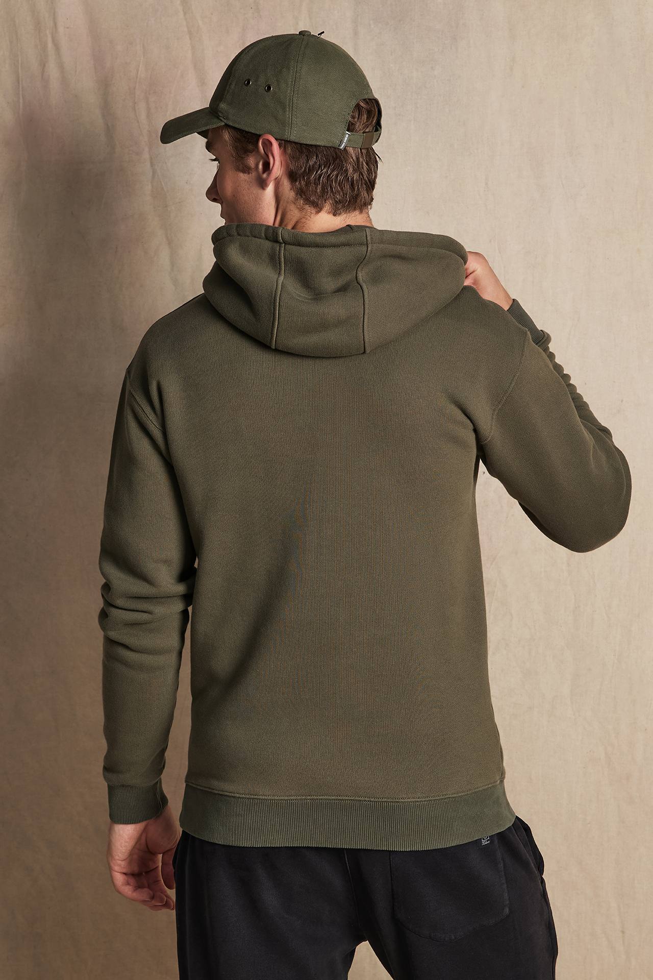 RIB TURTLENECK HOODIE