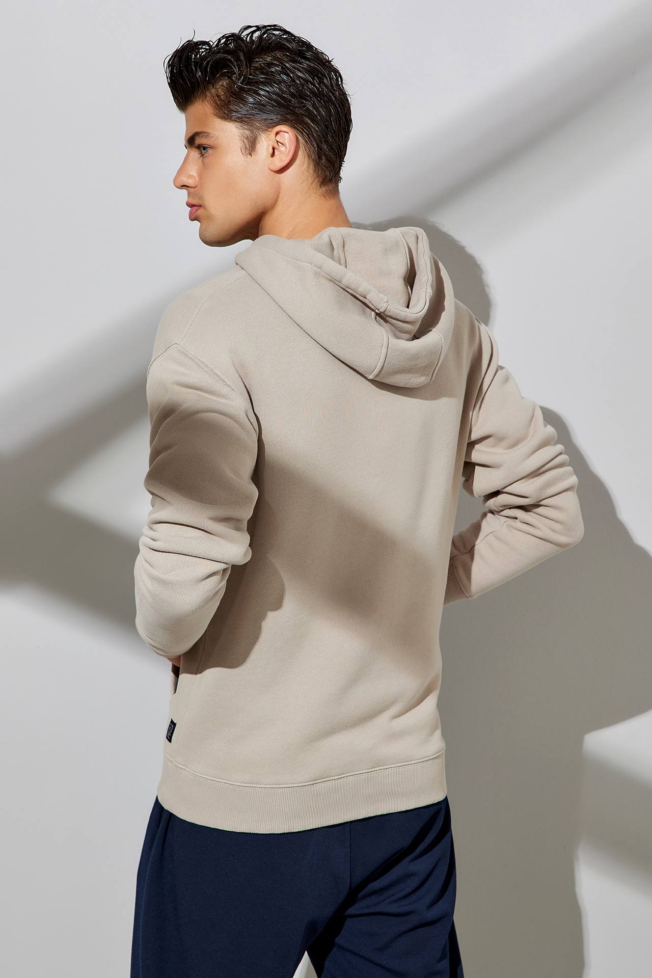 RIB TURTLENECK HOODIE