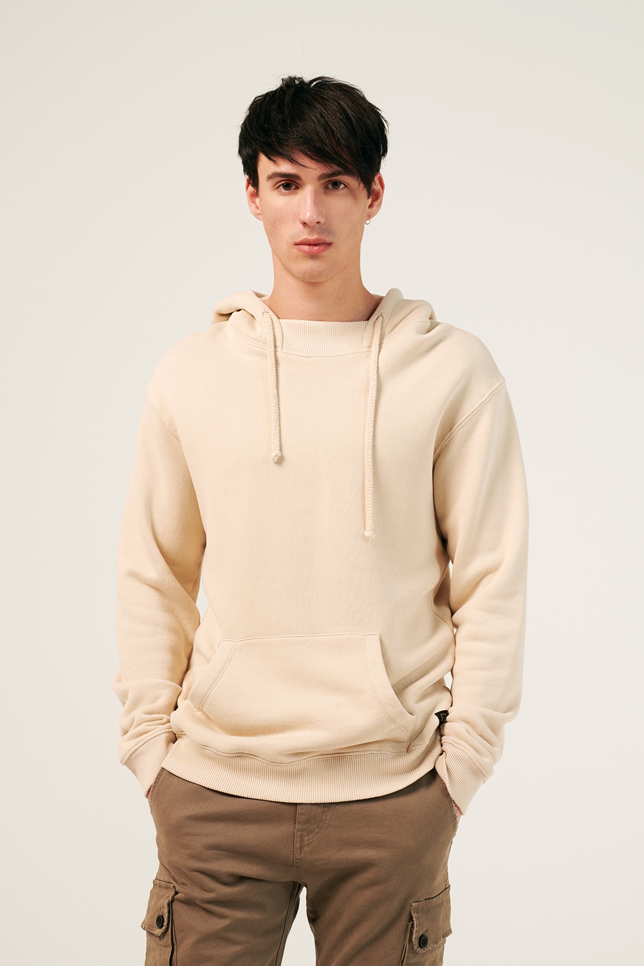 RIB TURTLENECK HOODIE
