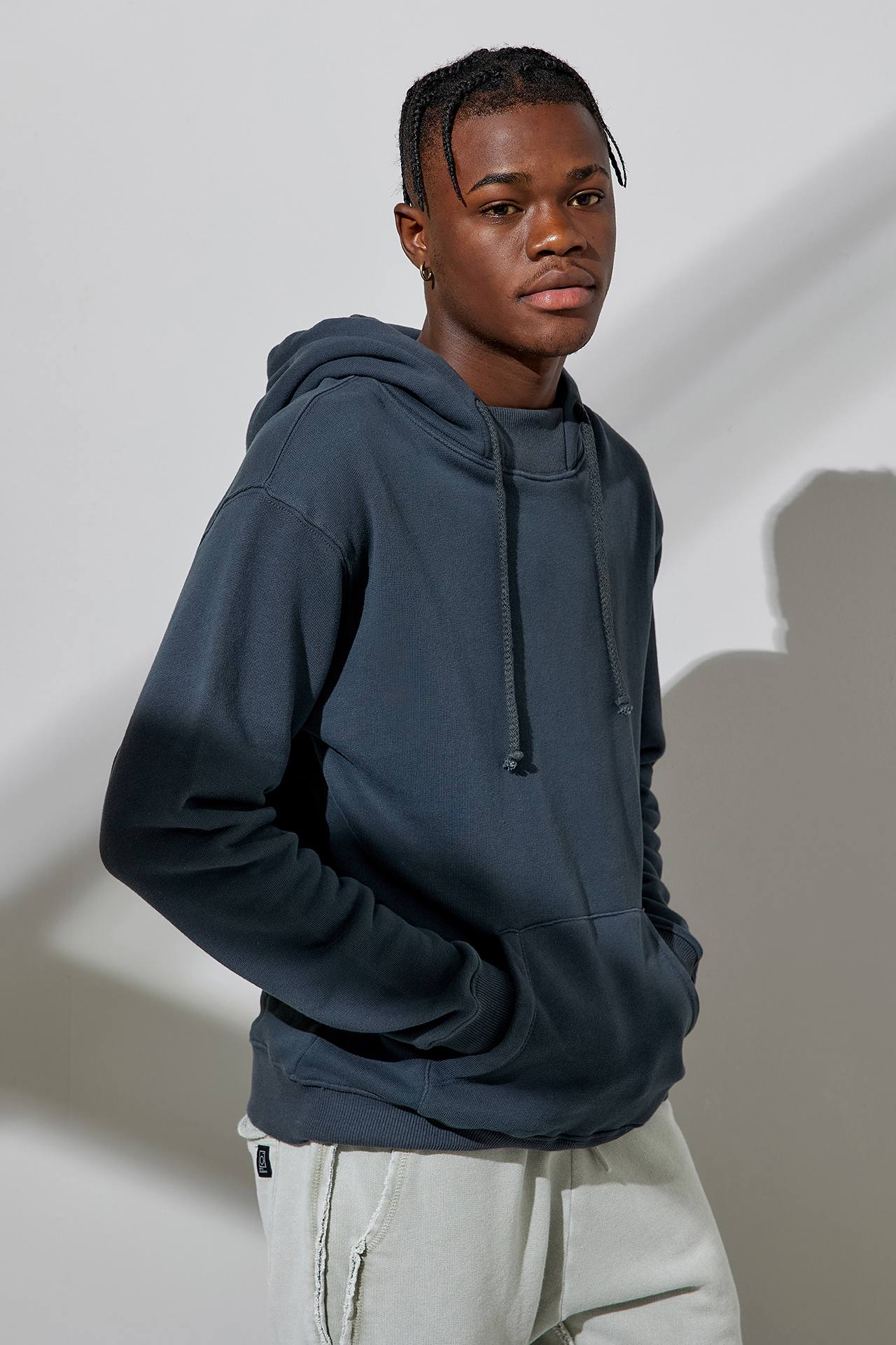 RIB TURTLENECK HOODIE