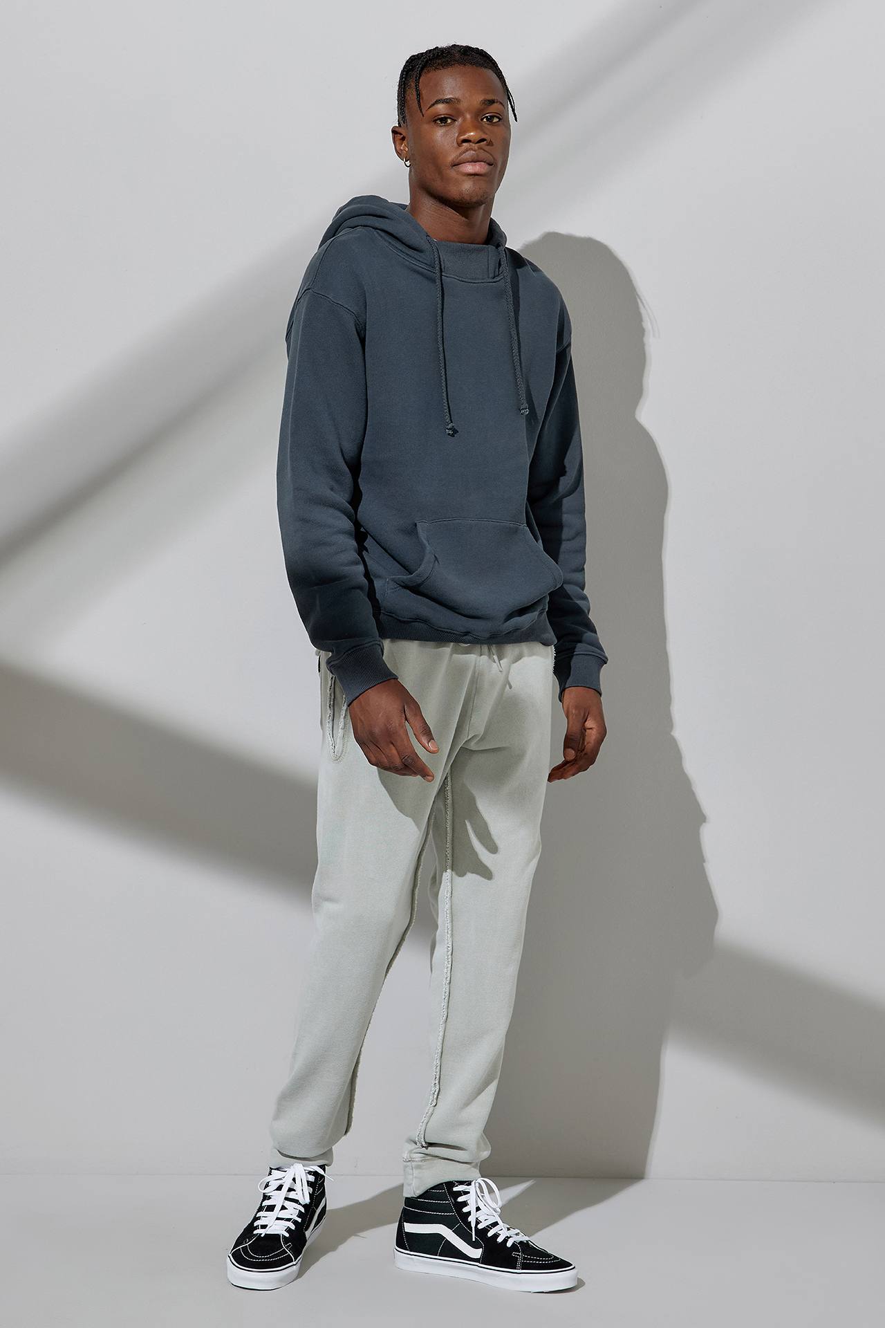 RIB TURTLENECK HOODIE