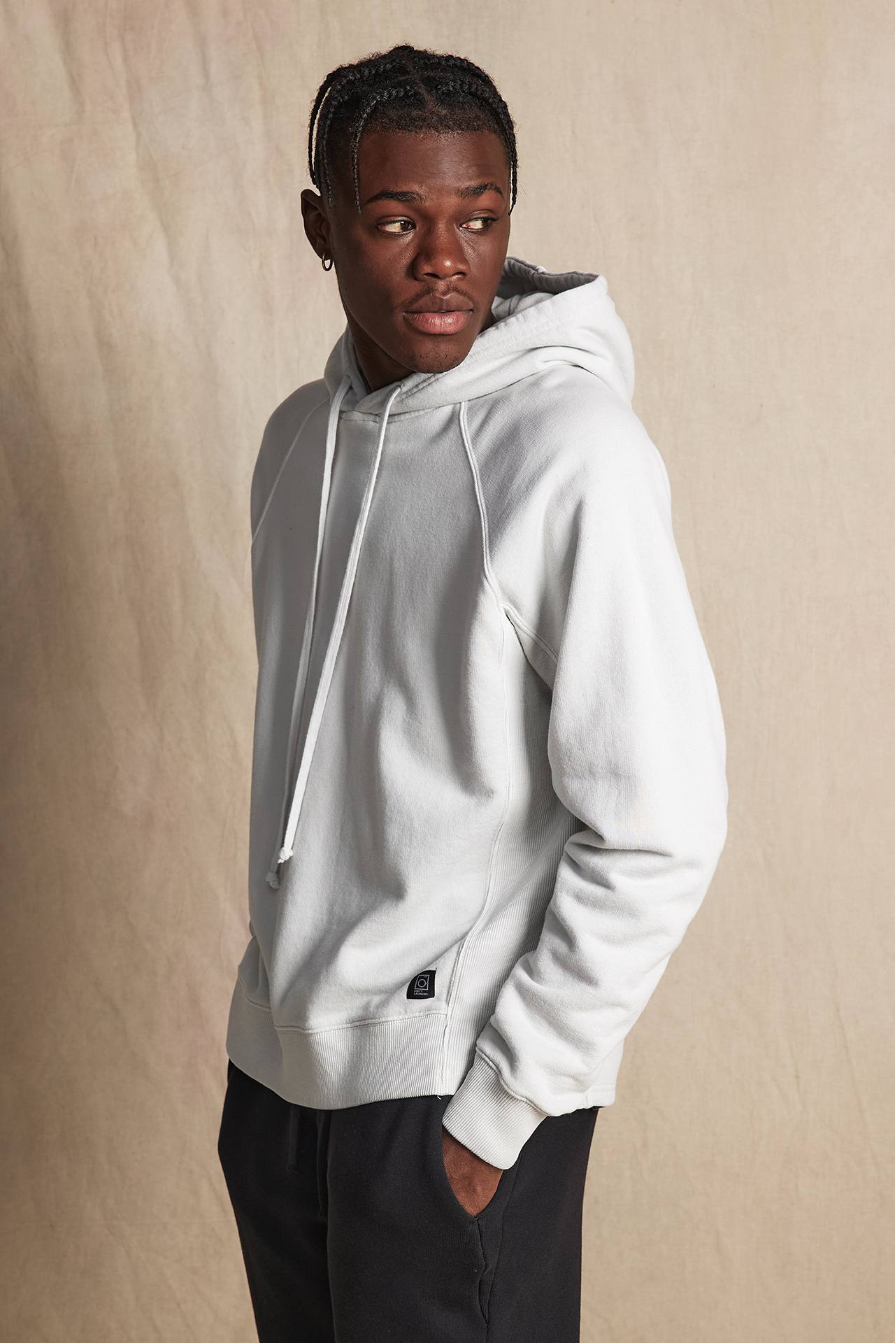 RAGLAN RIB DETAIL HOODIE