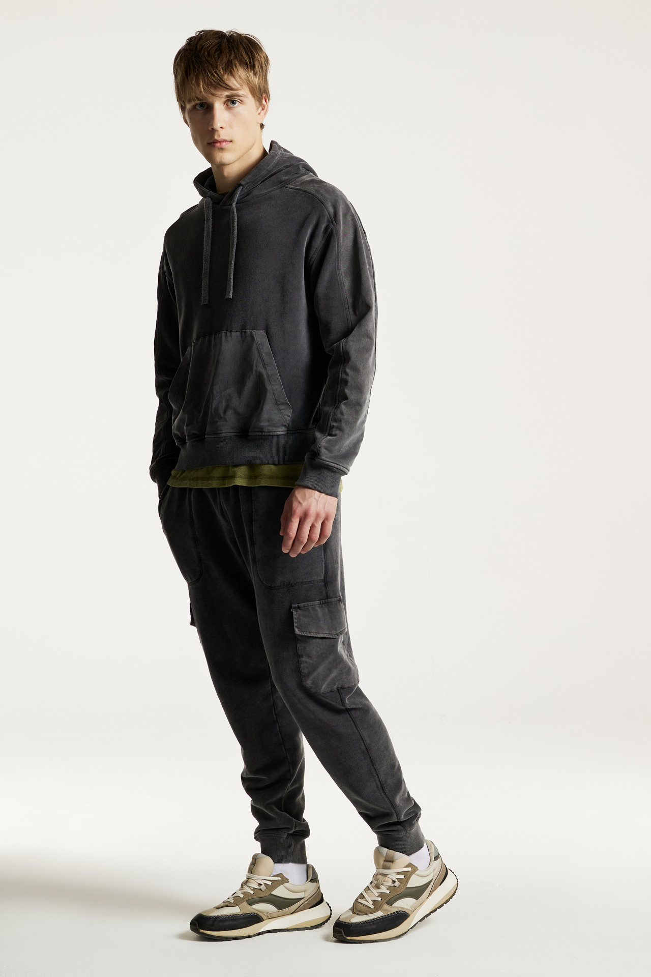 Mixed Fabric Hoodie
