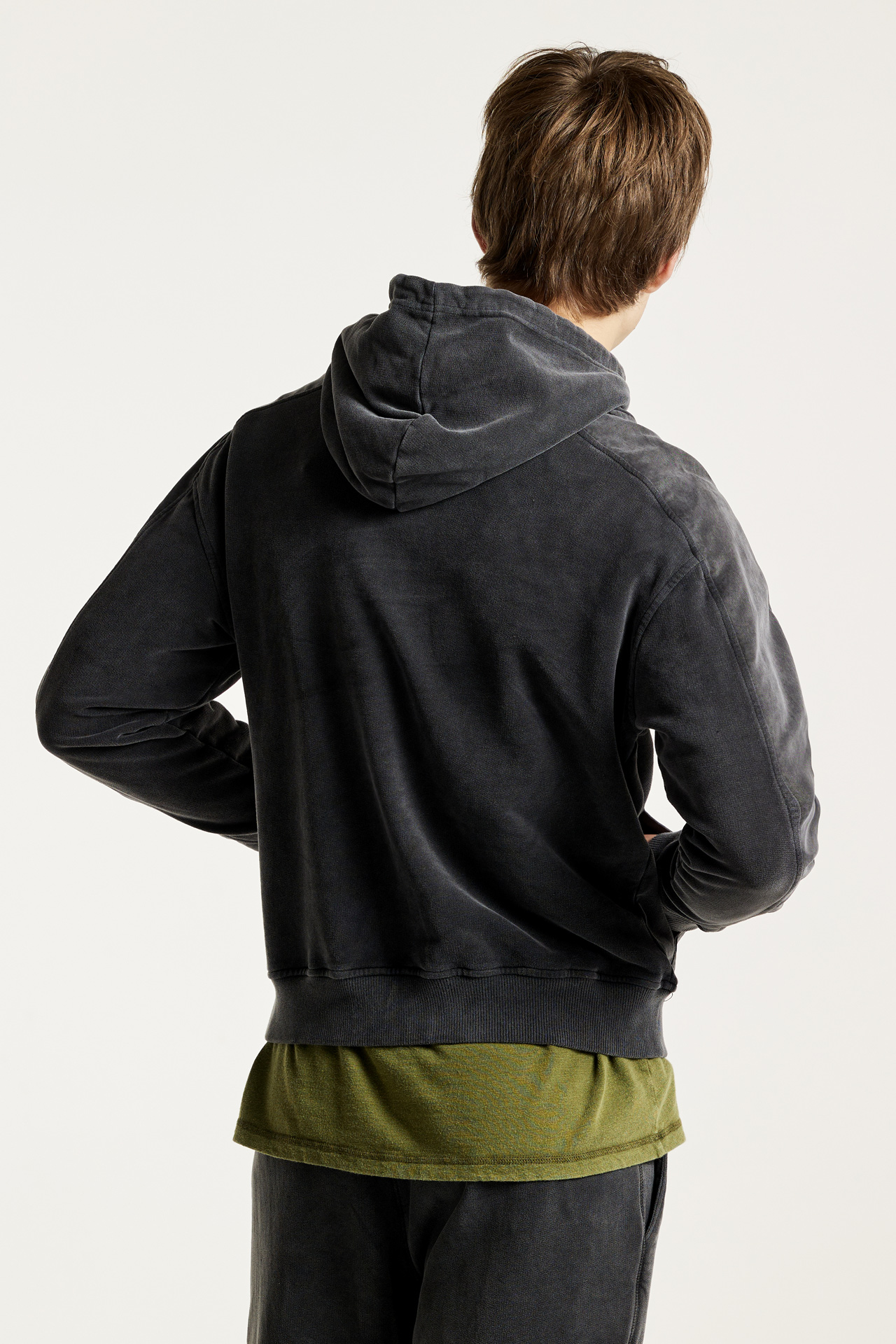 Mixed Fabric Hoodie