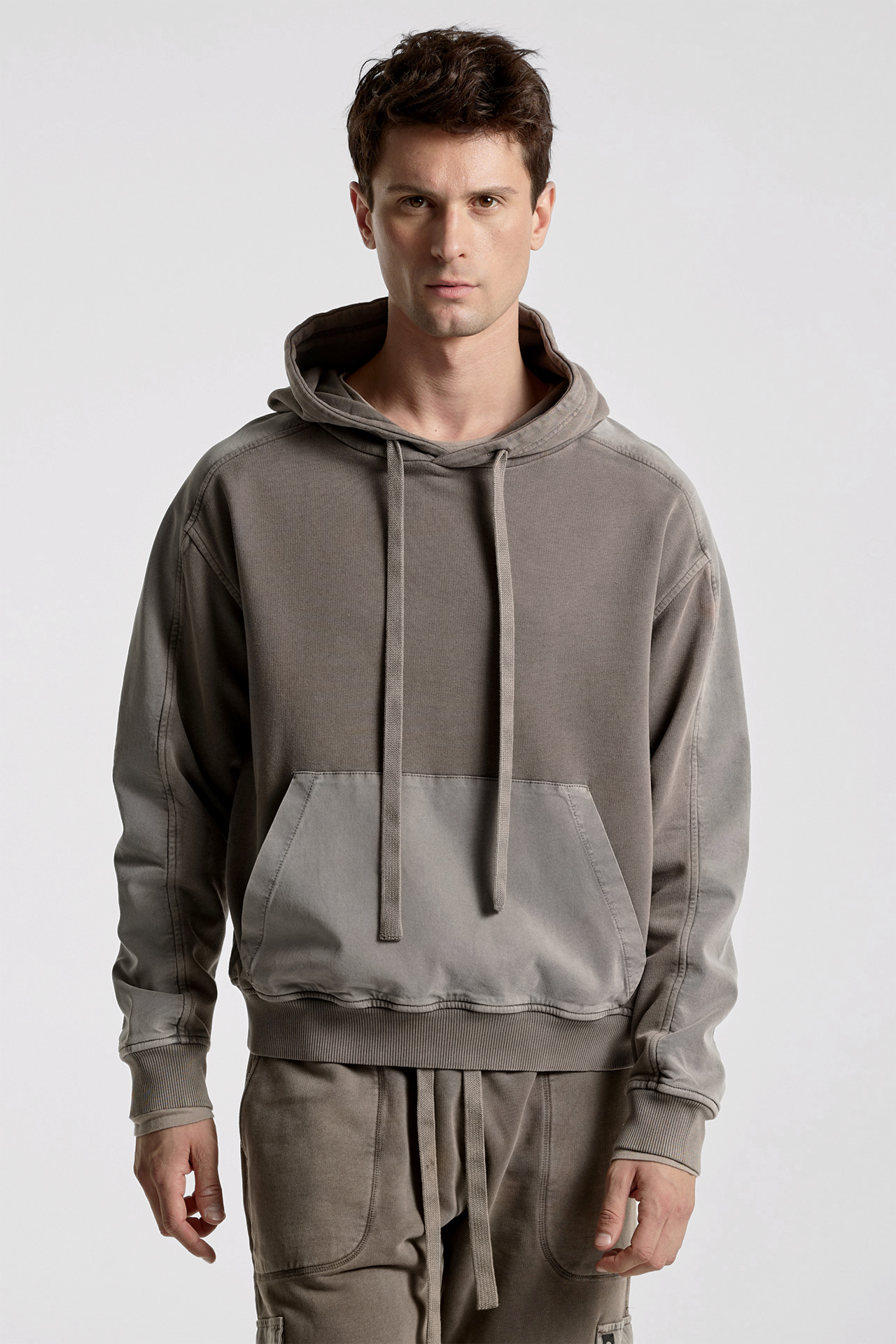 Mixed Fabric Hoodie