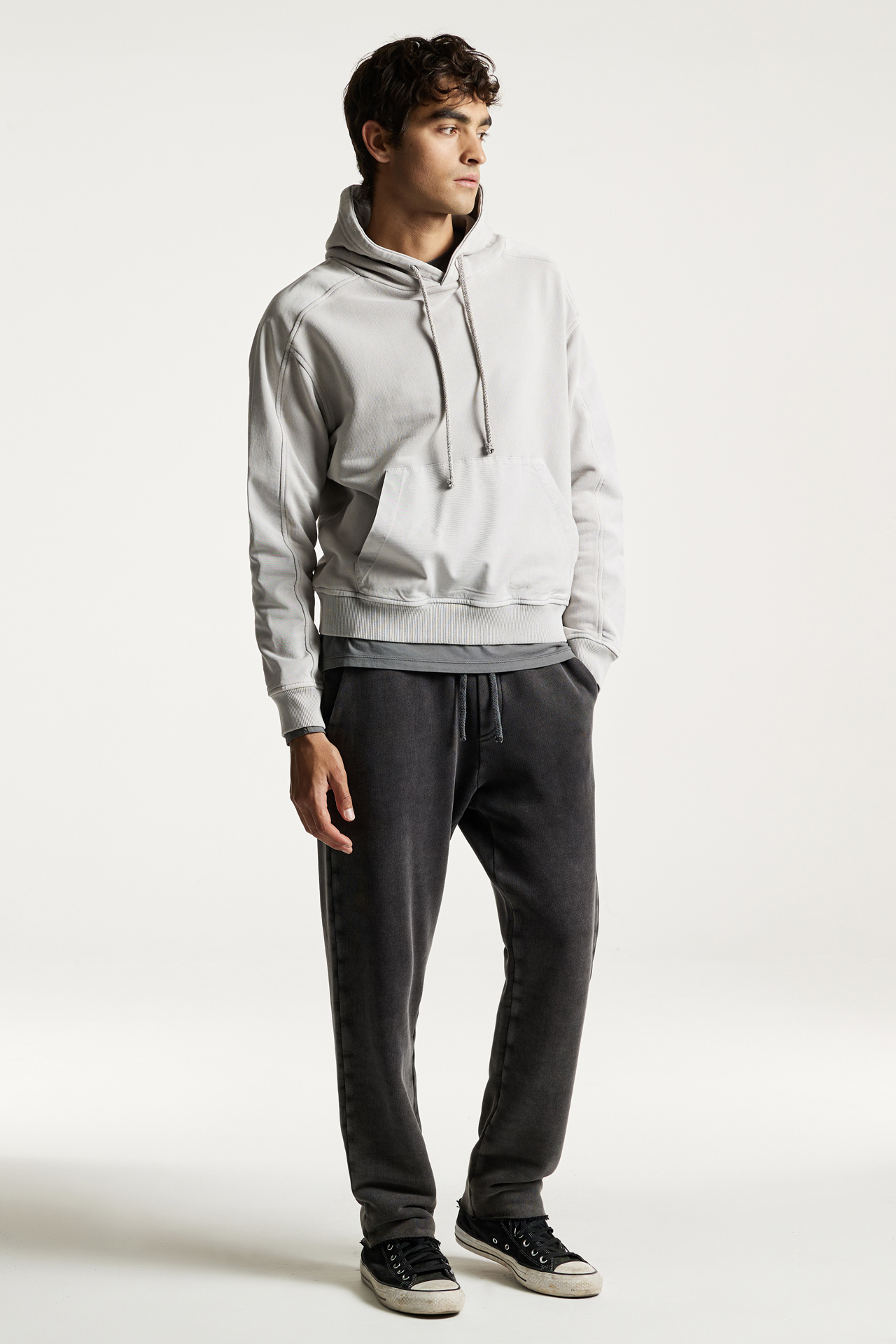 Mixed Fabric Hoodie