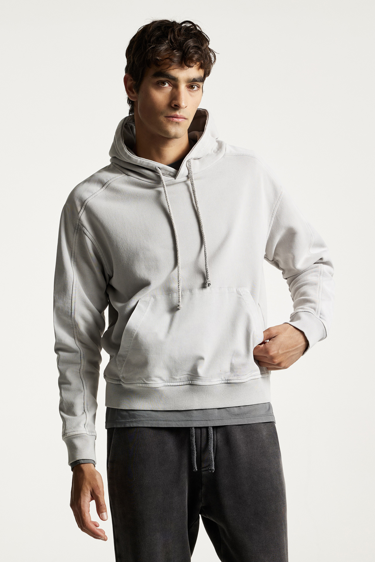 Mixed Fabric Hoodie