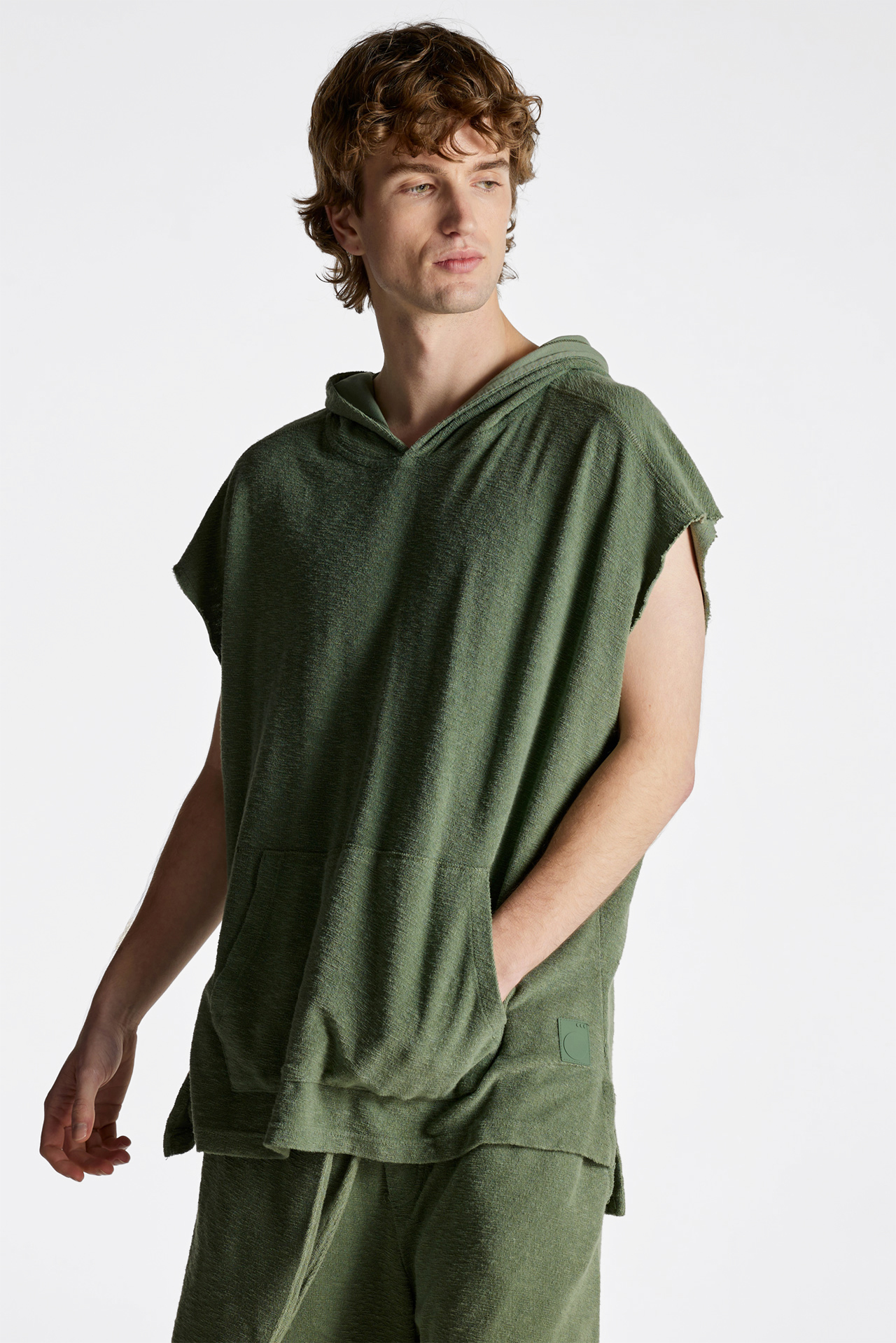 Sleeveless Terry Towel Hoodie