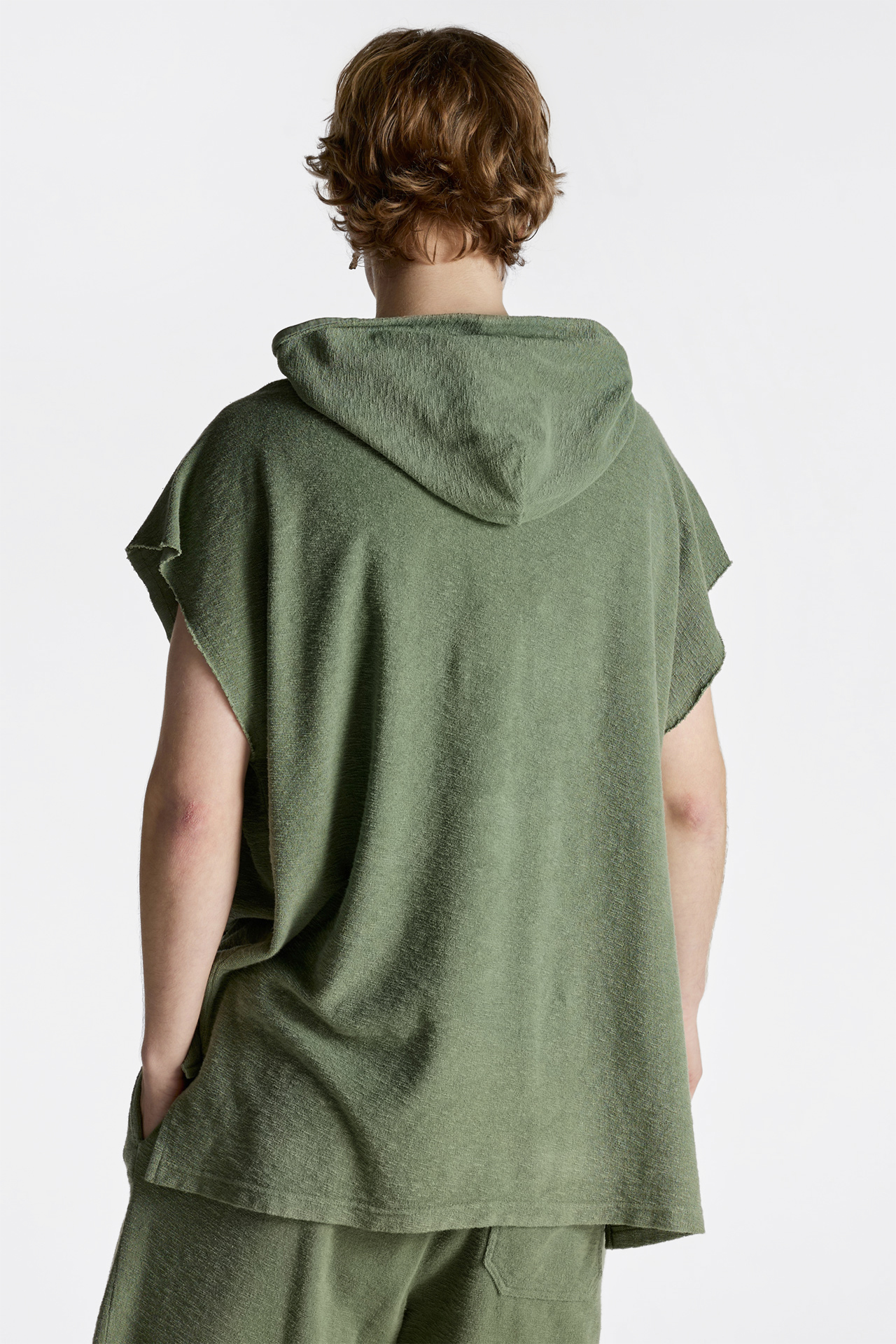 Sleeveless Terry Towel Hoodie