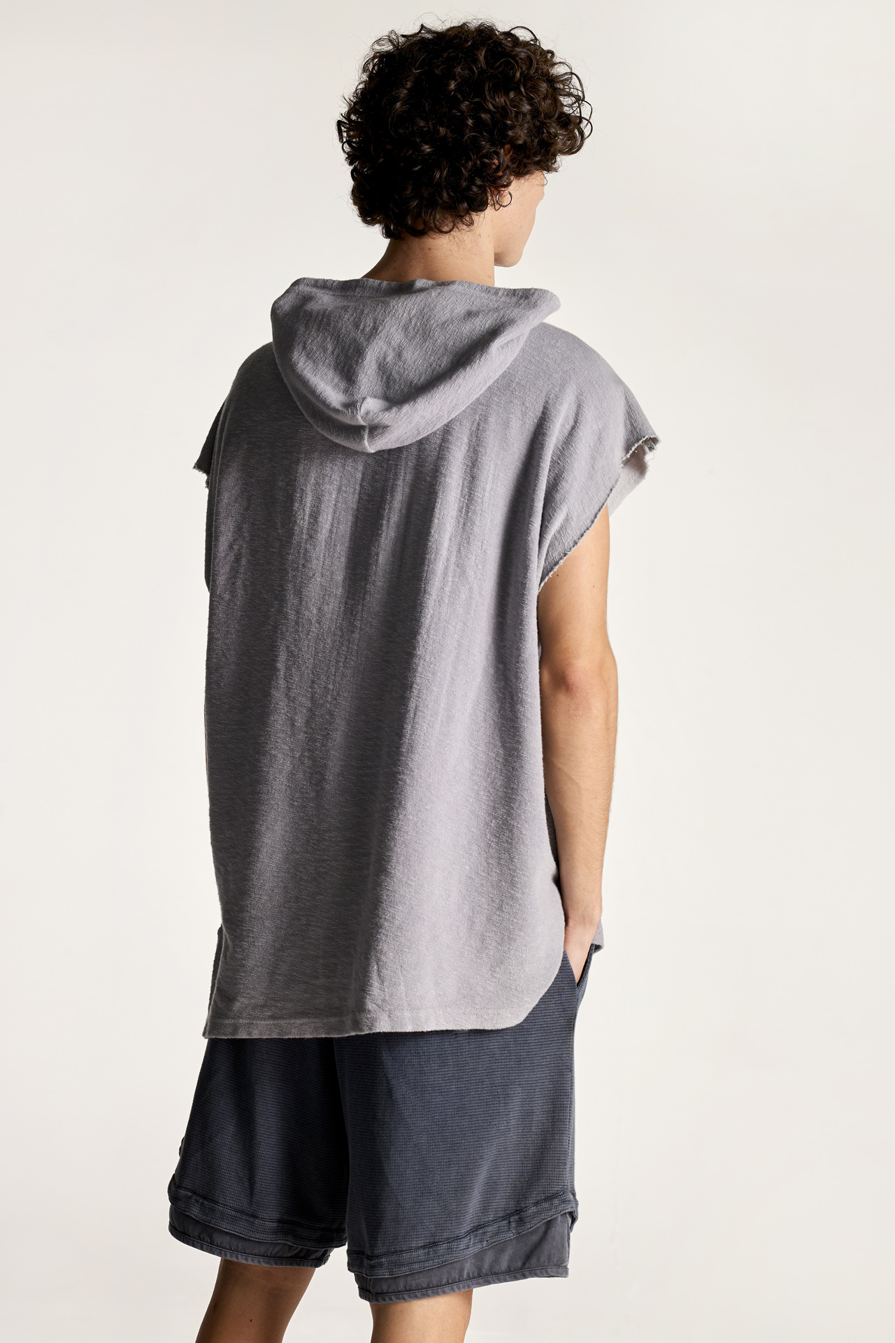 Sleeveless Terry Towel Hoodie