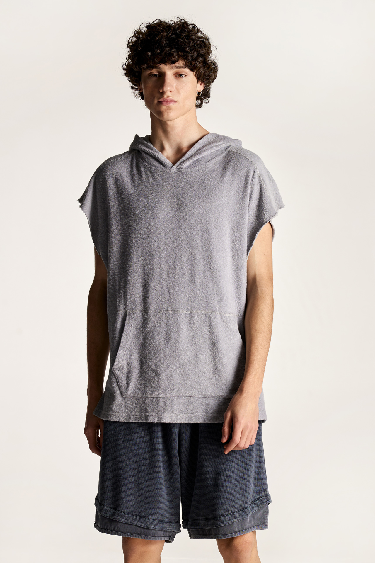 Sleeveless Terry Towel Hoodie