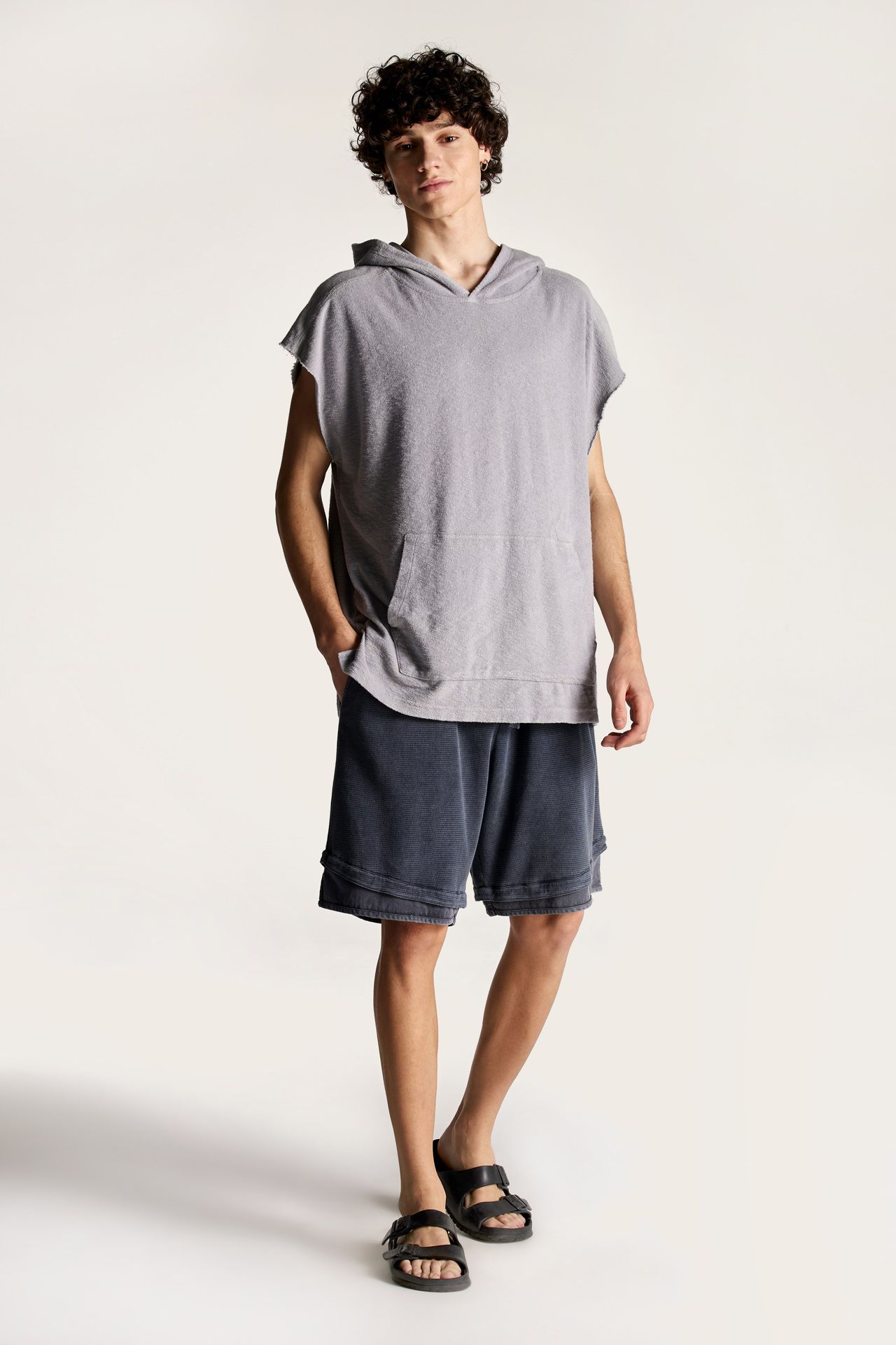 Sleeveless Terry Towel Hoodie