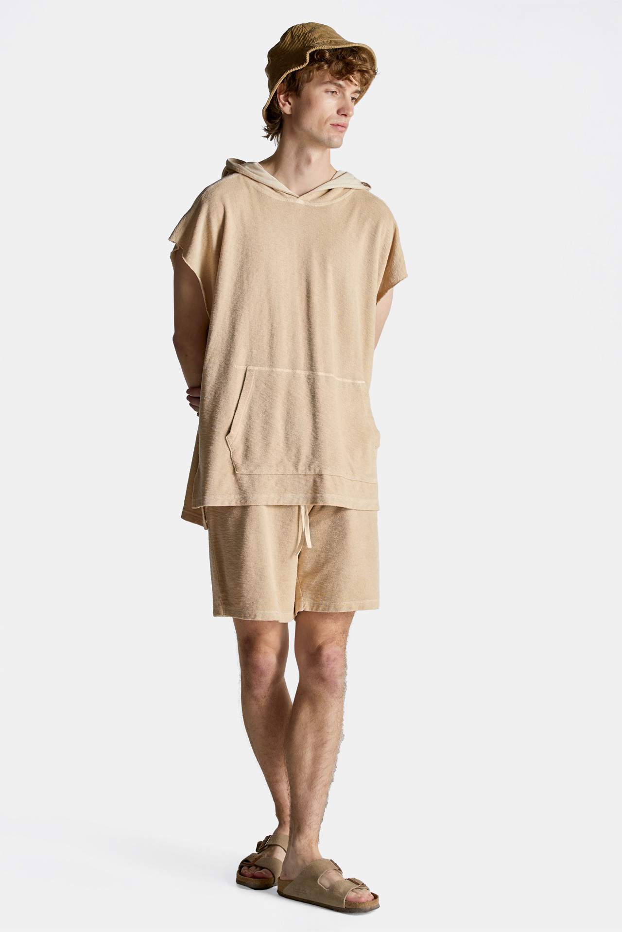 Sleeveless Terry Towel Hoodie