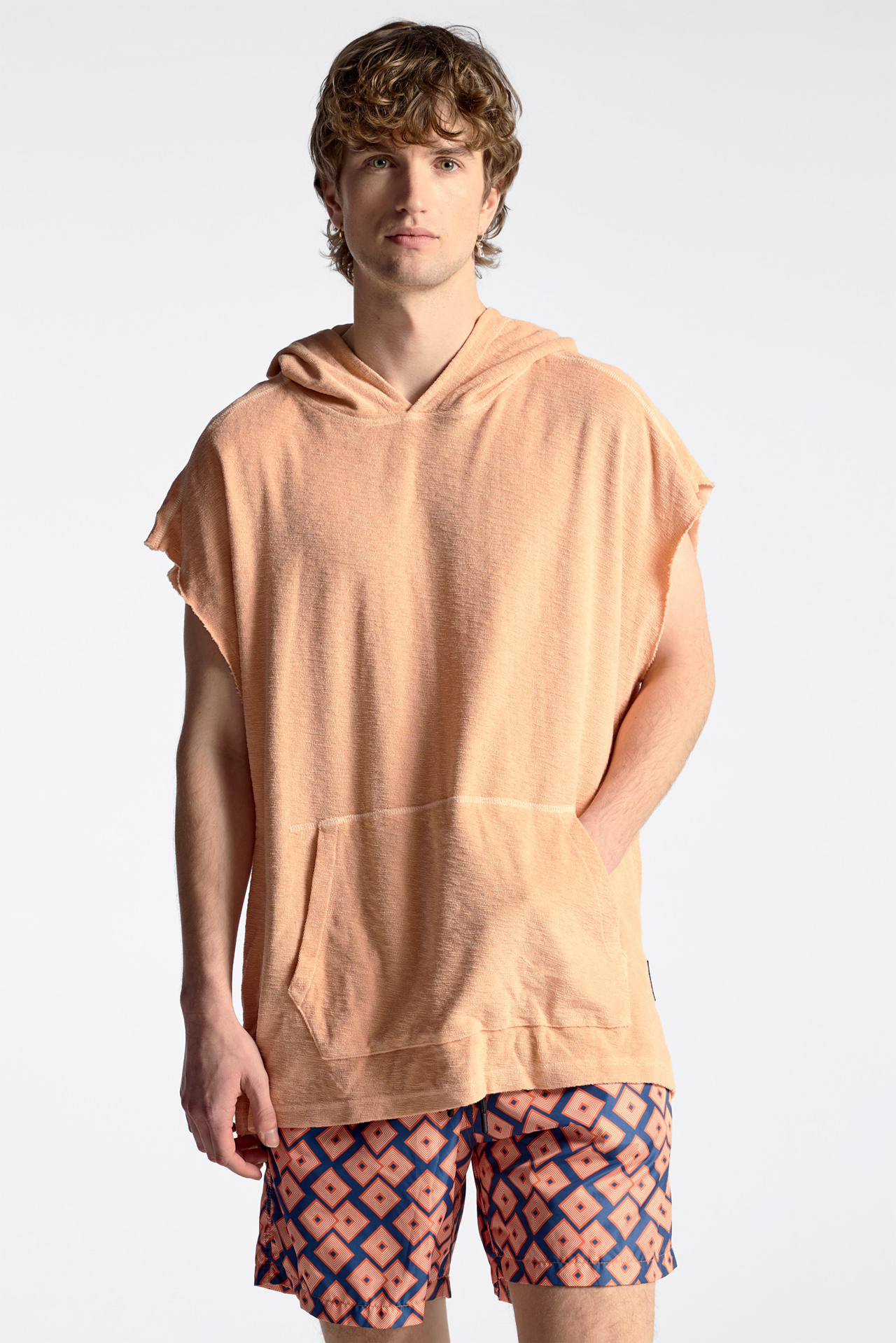 Sleeveless Terry Towel Hoodie