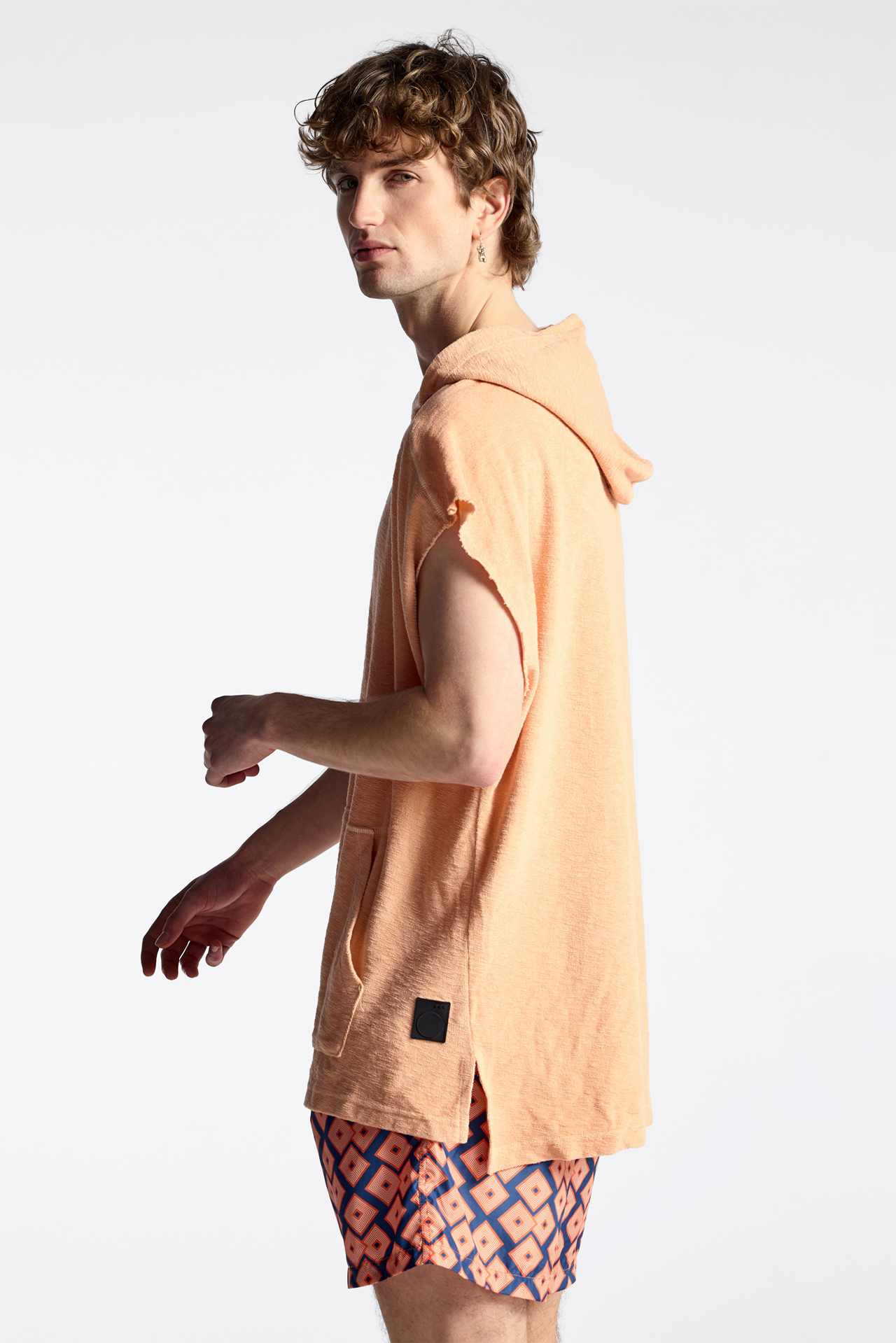 Sleeveless Terry Towel Hoodie