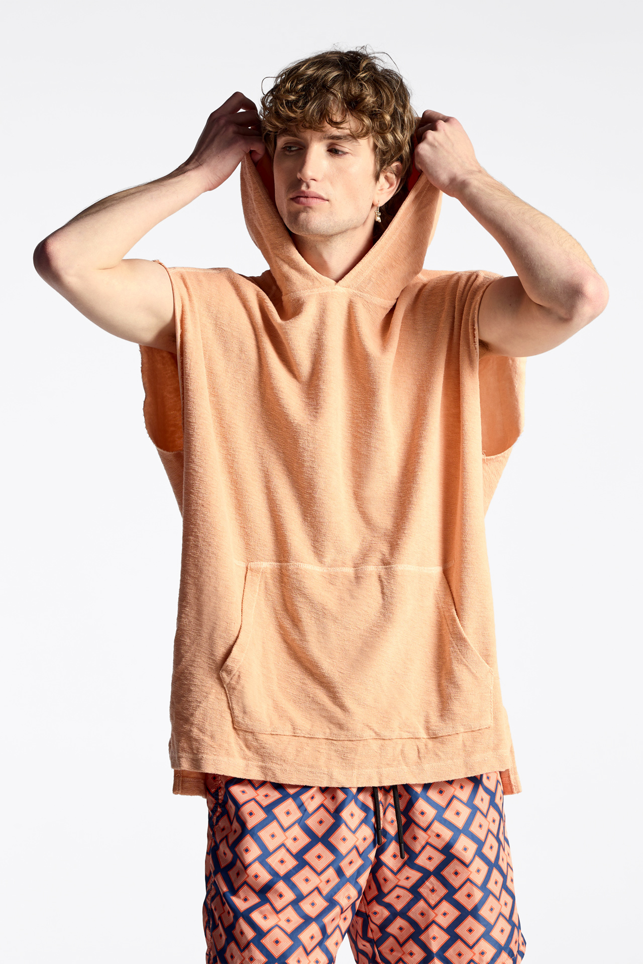 Sleeveless Terry Towel Hoodie