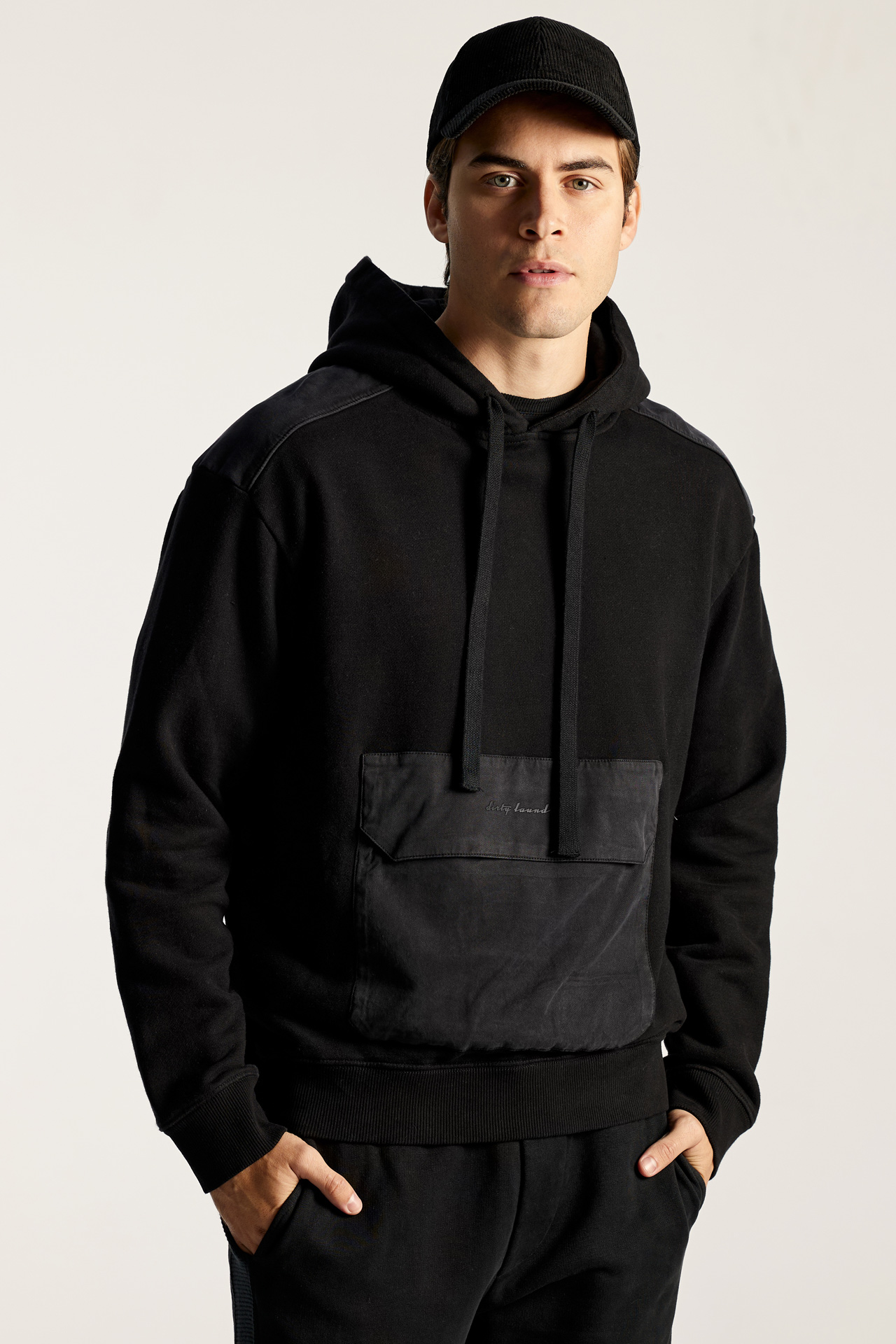 Mixed Fabric Hoodie