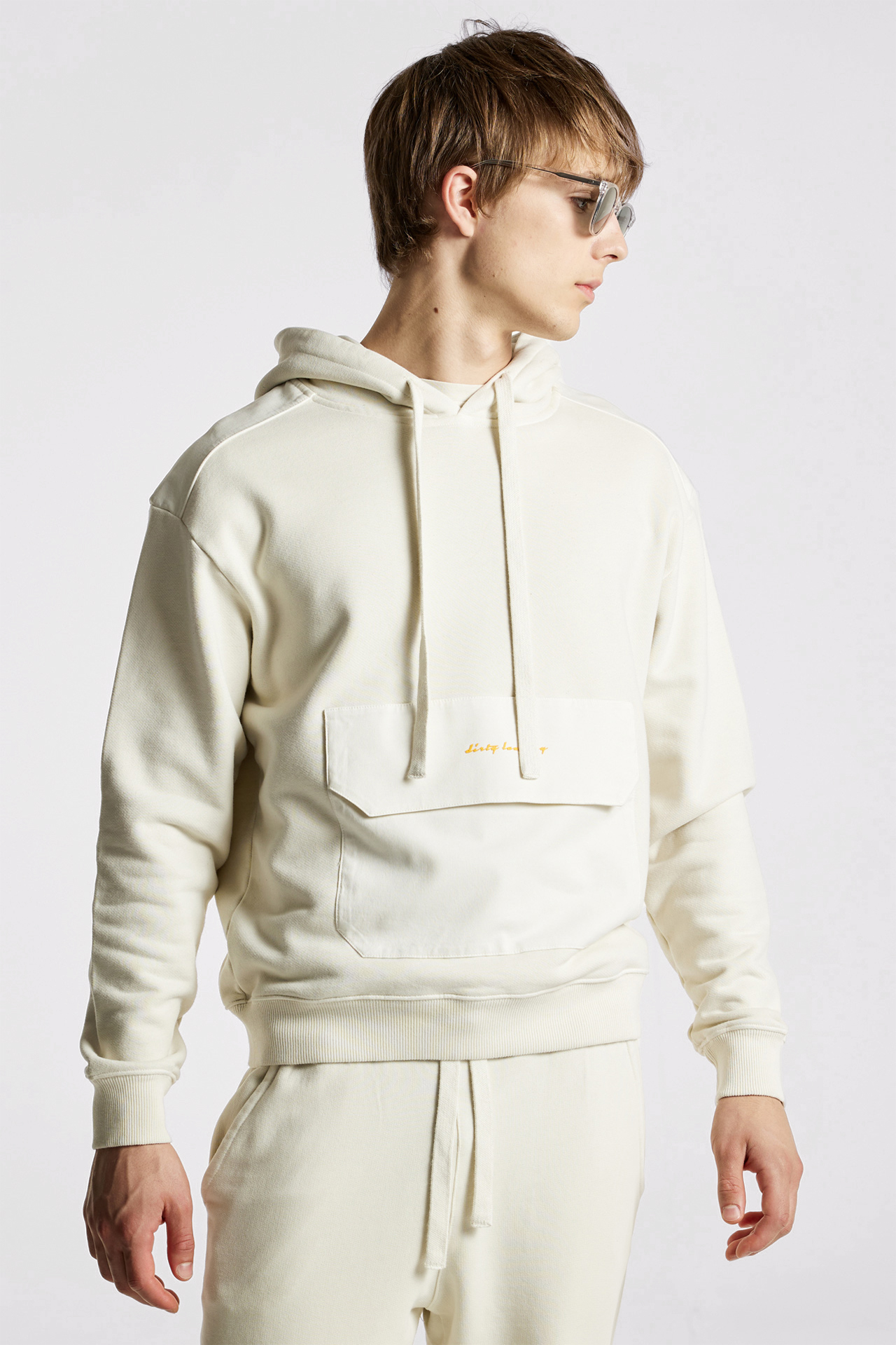 Mixed Fabric Hoodie