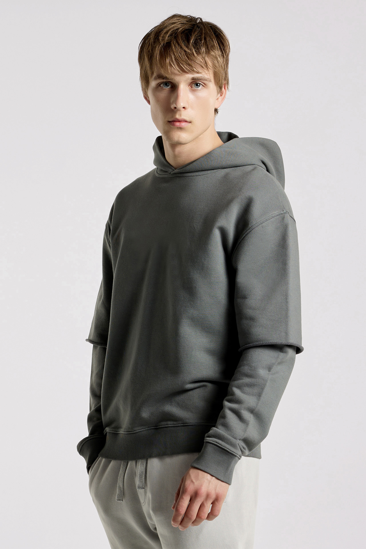 Hoodie With Layered Sleeves