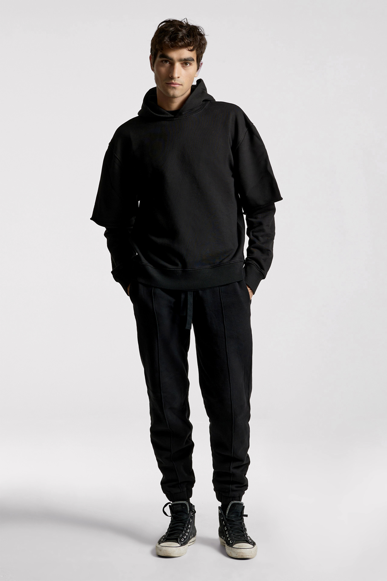 Hoodie With Layered Sleeves