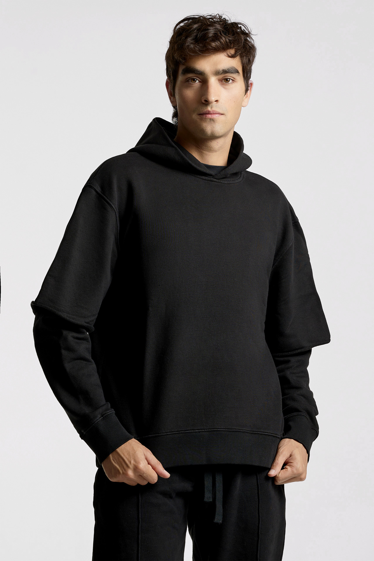 Hoodie With Layered Sleeves