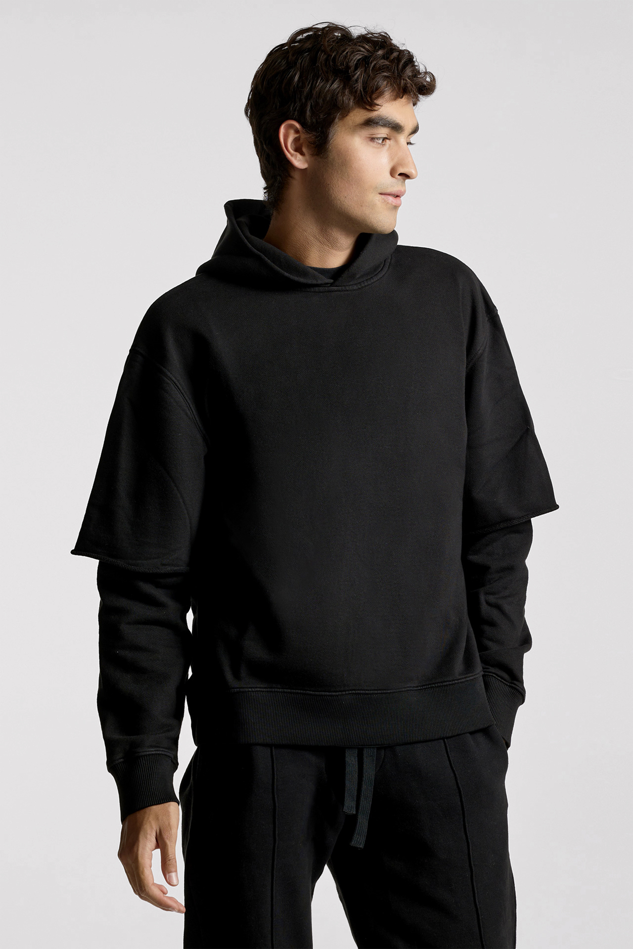 Layered sleeve best sale hoodie