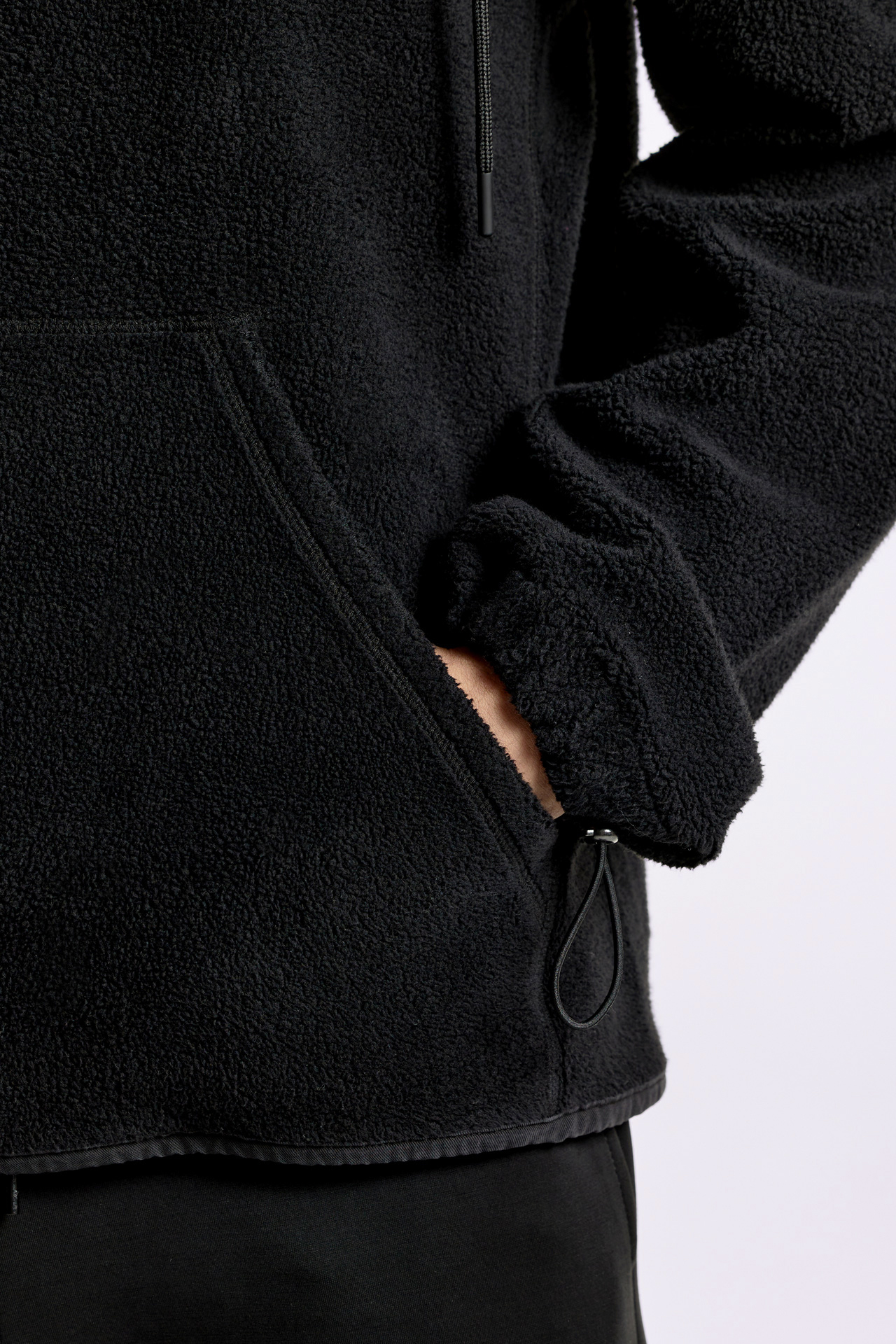 Teddy Mixed Fabric Hoodie