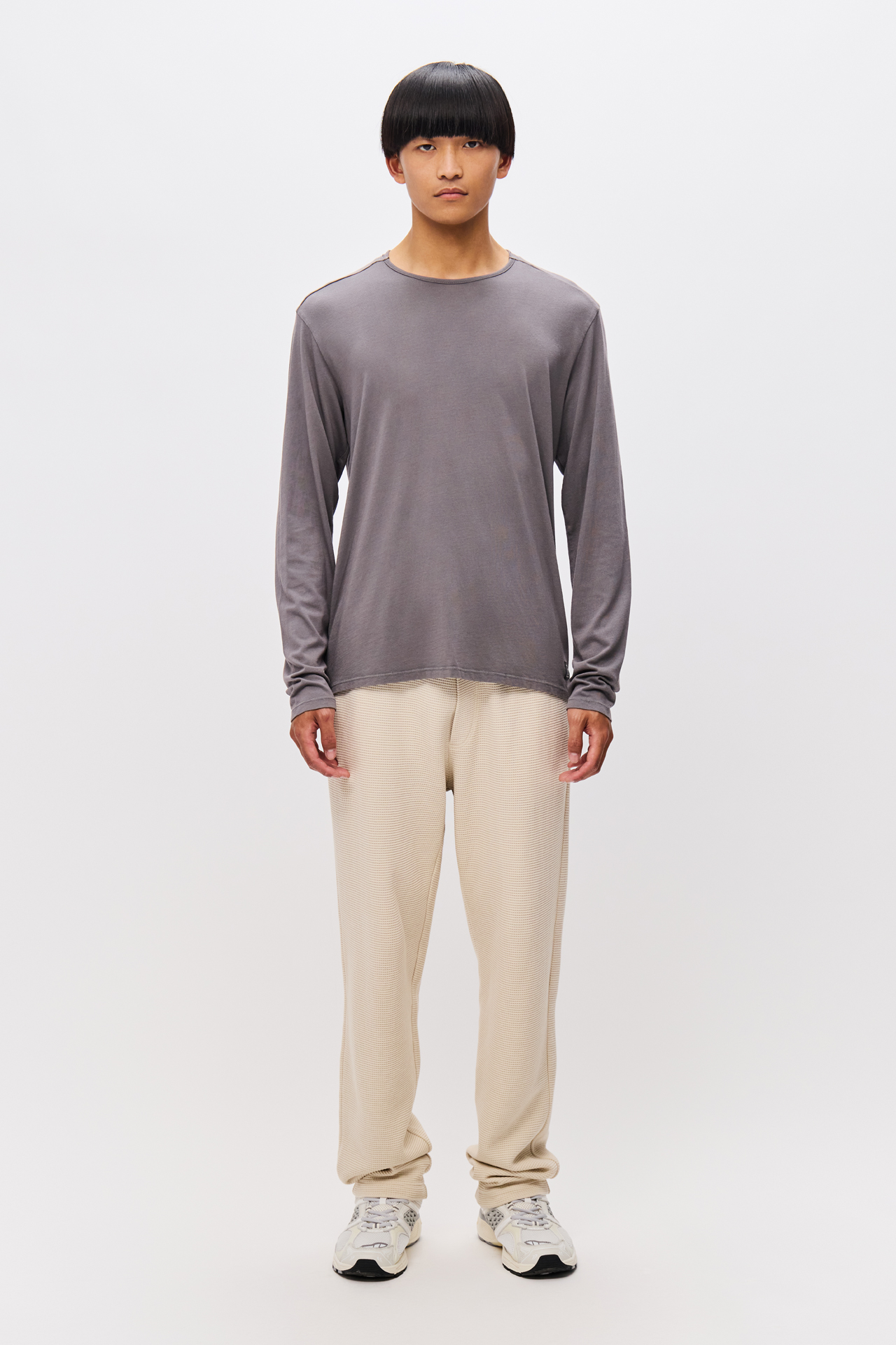 Men's Long sleeve Top with Raw Cut Neckline | Dirty Laundry