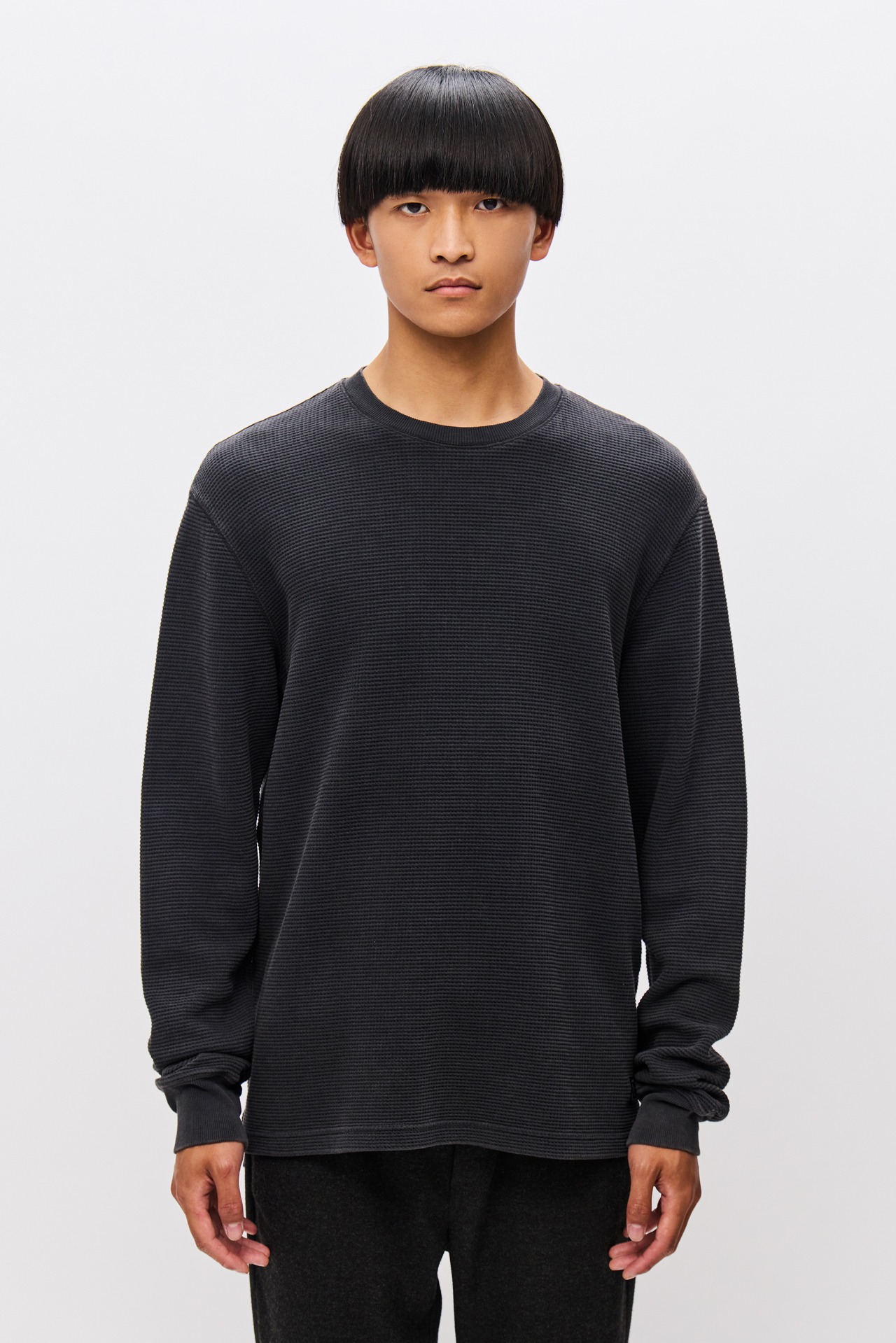 WAFFLE LONGSLEEVE WITH RIB DETAILS