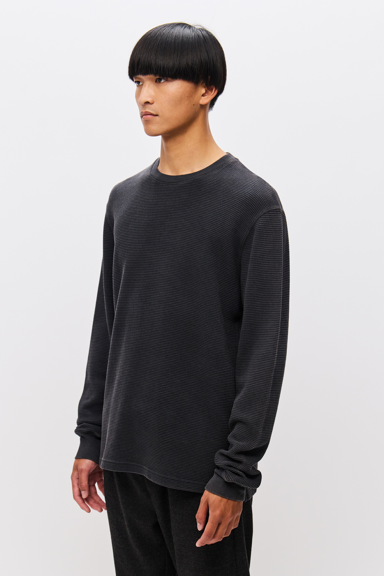 WAFFLE LONGSLEEVE WITH RIB DETAILS