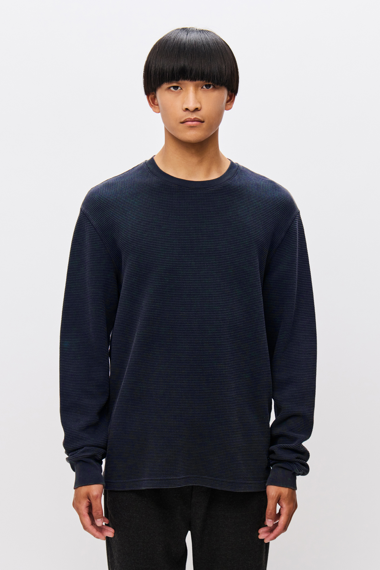 WAFFLE LONGSLEEVE WITH RIB DETAILS