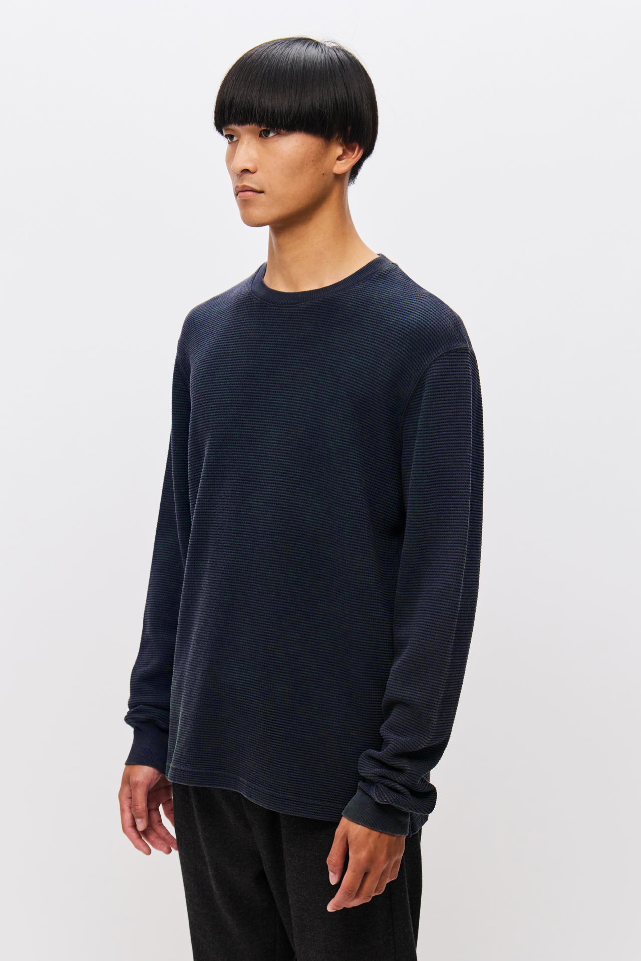 WAFFLE LONGSLEEVE WITH RIB DETAILS