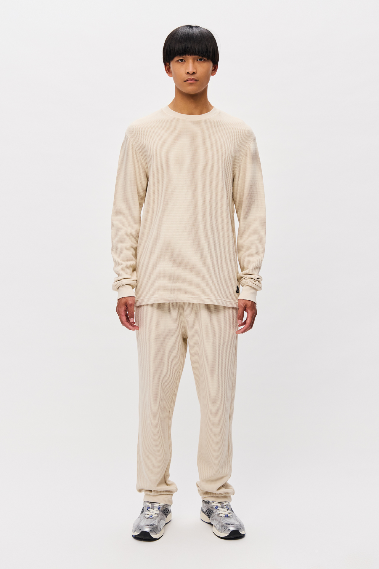 WAFFLE LONGSLEEVE WITH RIB DETAILS