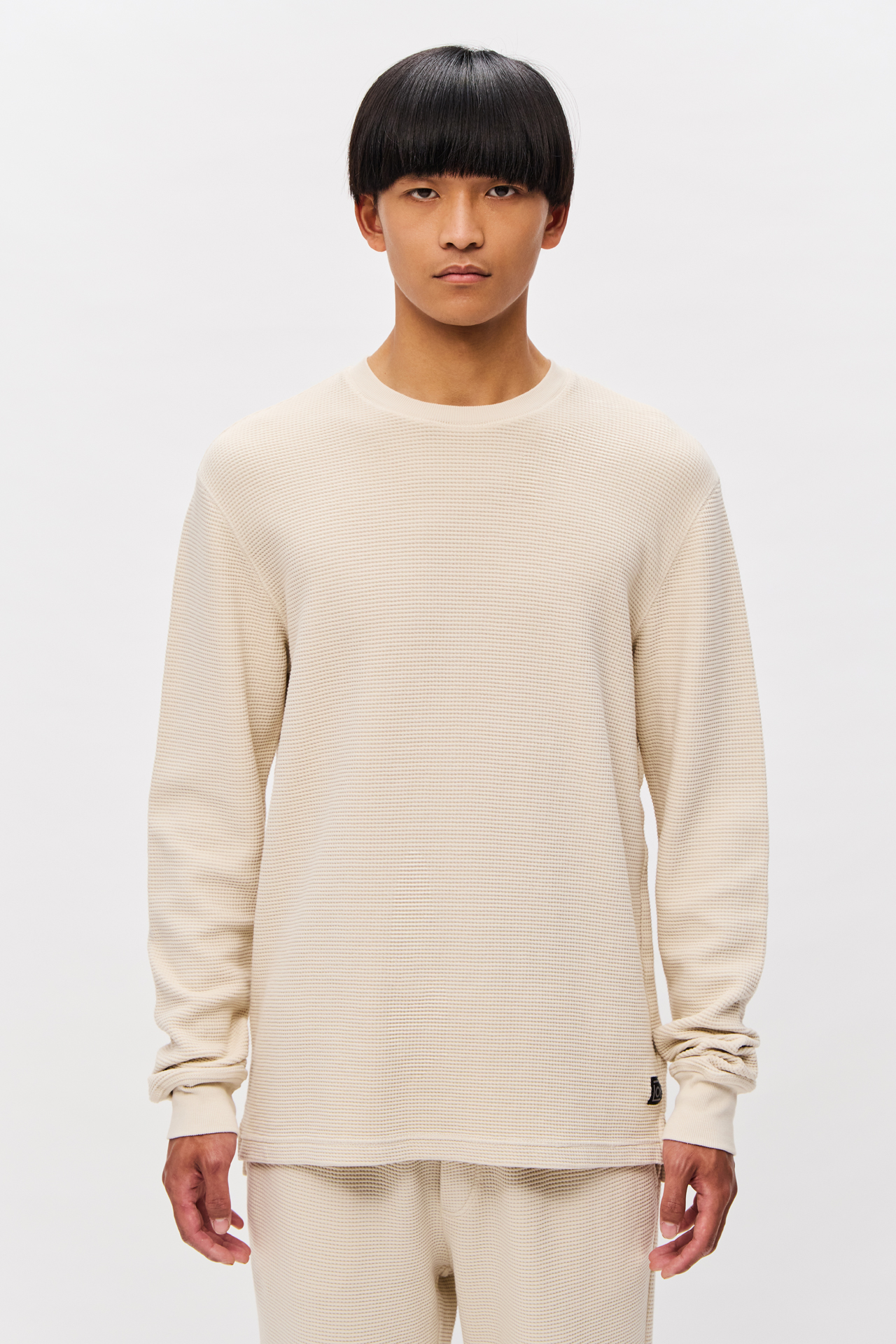 WAFFLE LONGSLEEVE WITH RIB DETAILS