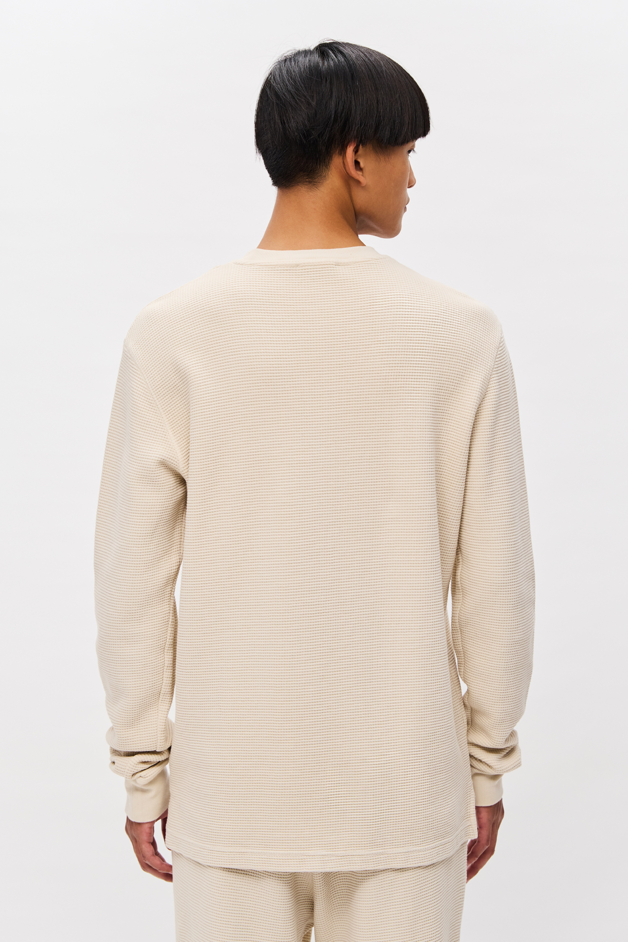 WAFFLE LONGSLEEVE WITH RIB DETAILS