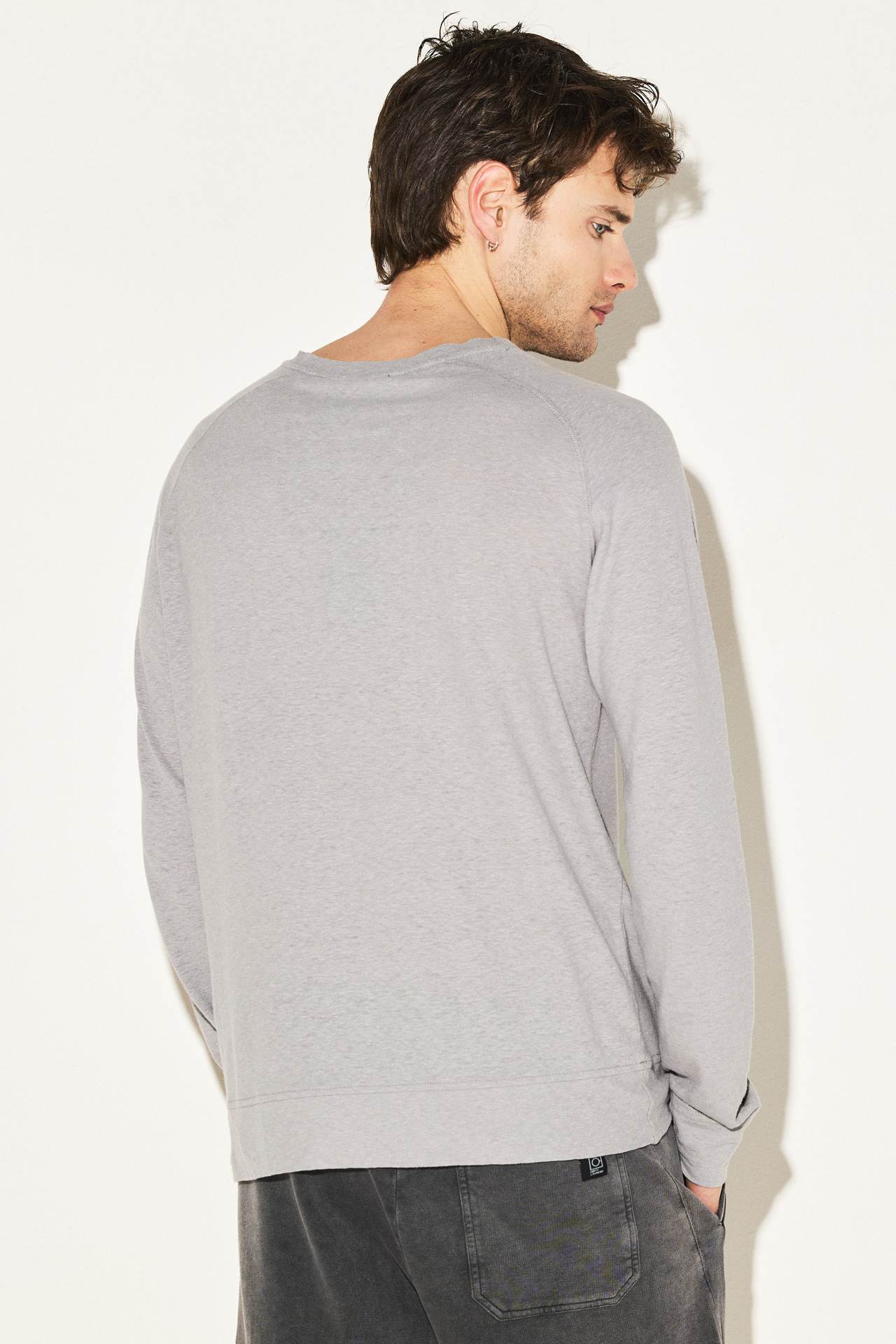 LINEN BLEND RAGLAN L/SLEEVE