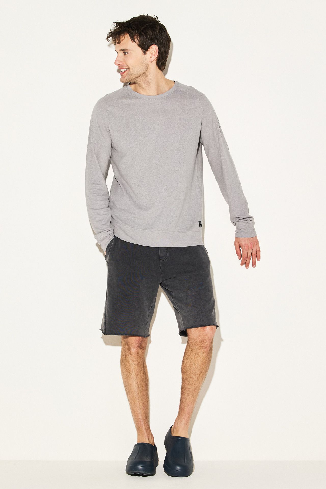 LINEN BLEND RAGLAN L/SLEEVE