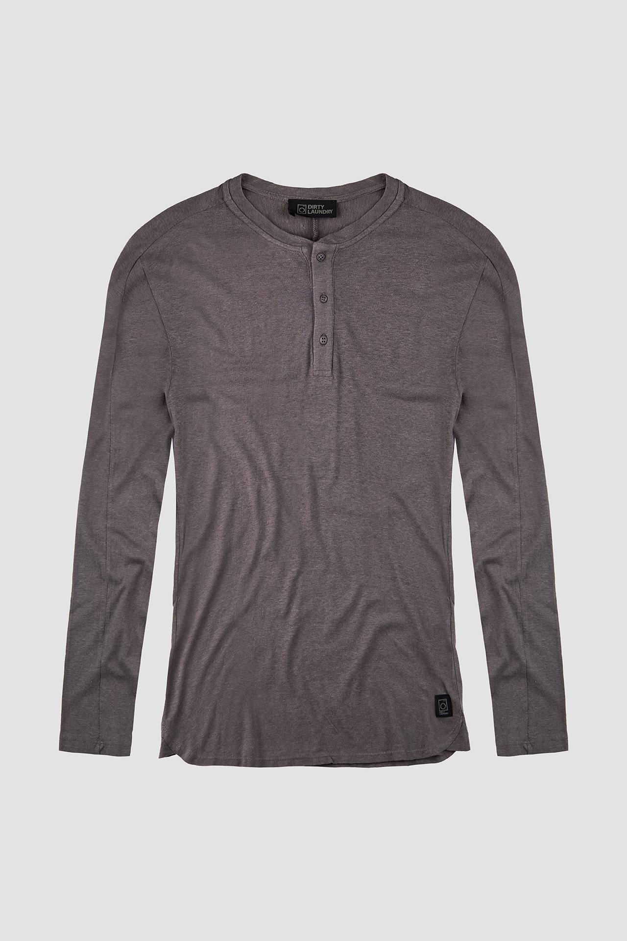 LINEN LONGSLEEVE BUTTON SIDE HEM DETAILS