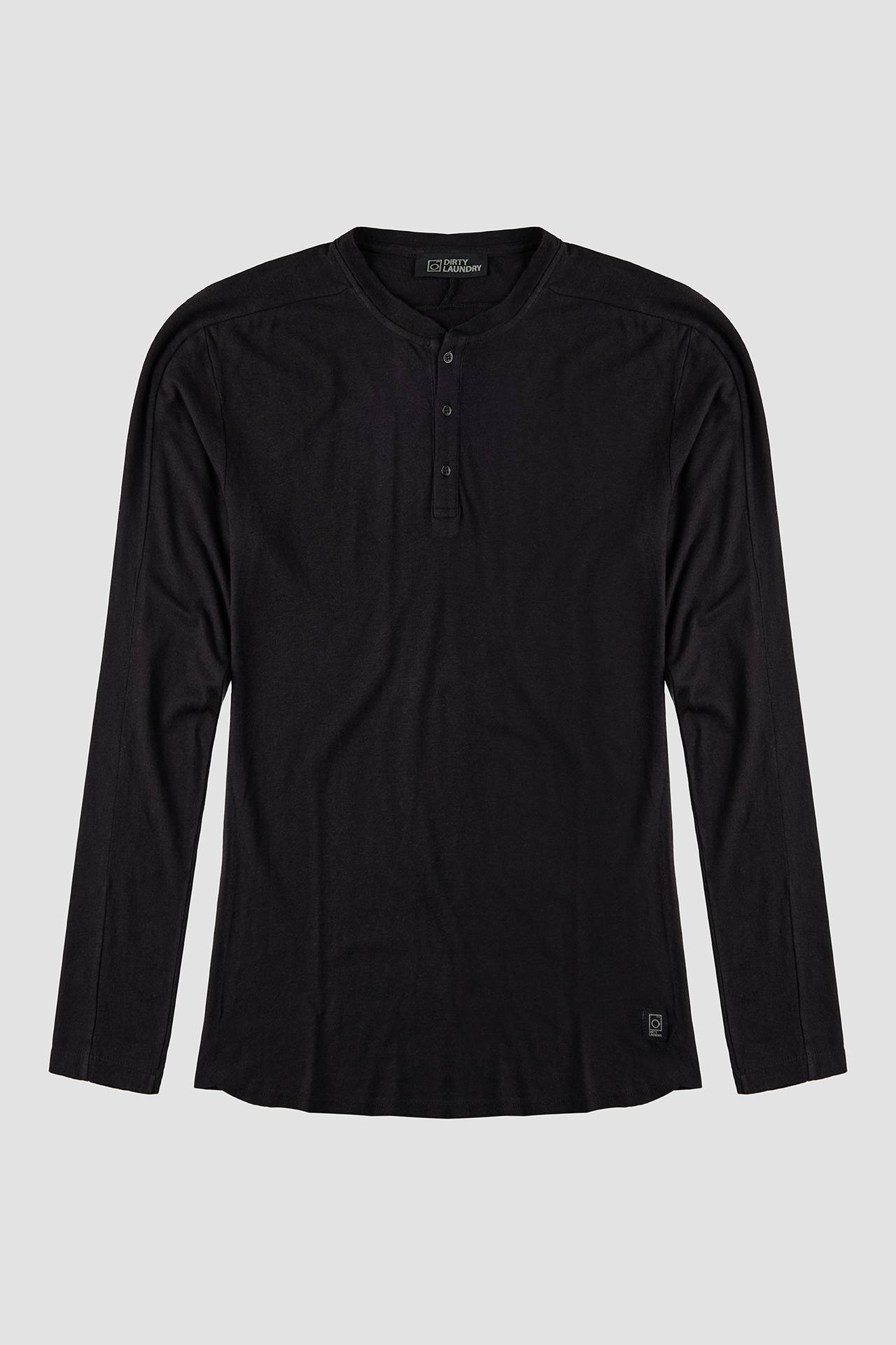 LINEN LONGSLEEVE BUTTON SIDE HEM DETAILS