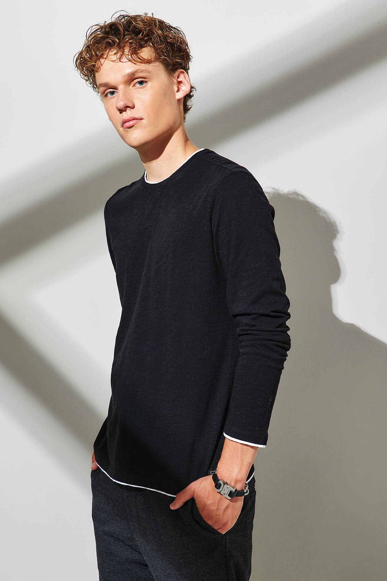 ORGANIC CONTRAST HEM LS