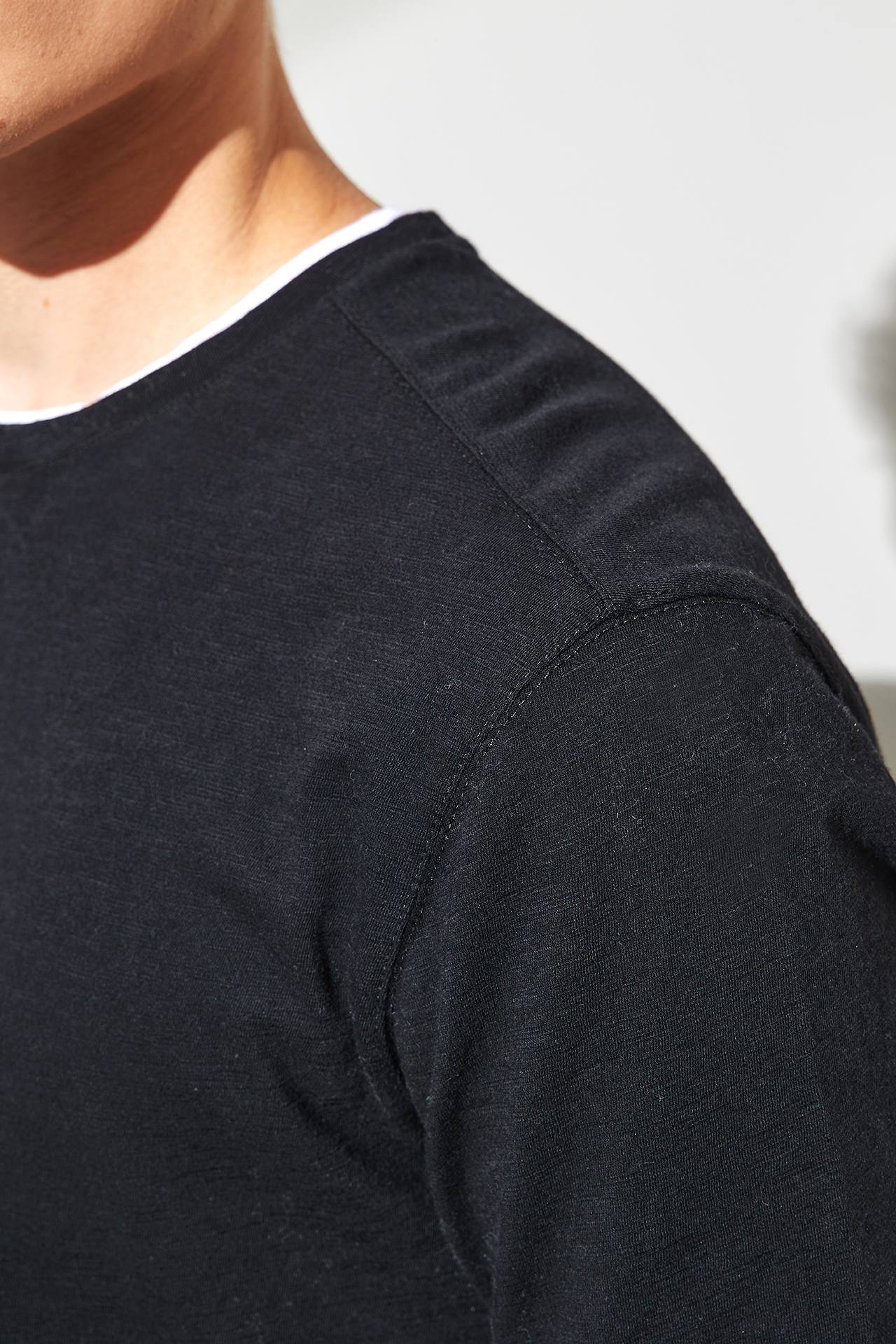 ORGANIC CONTRAST HEM LS