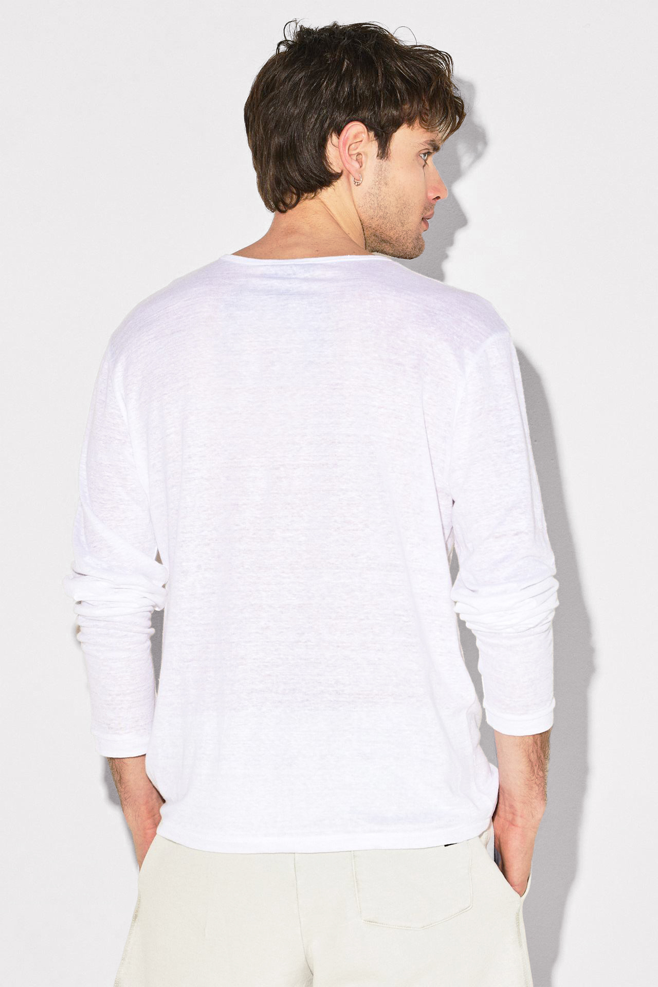 PURE LINEN FRONT PLACKET LS