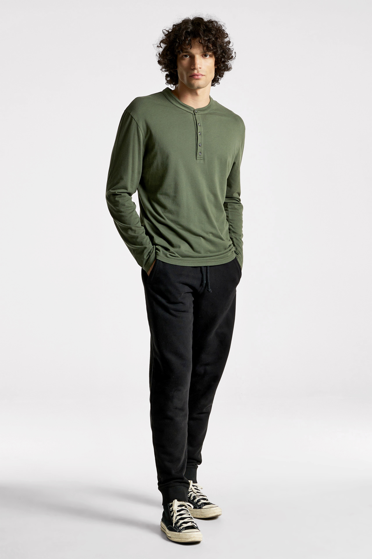 Henley Button-Placket Longsleeve