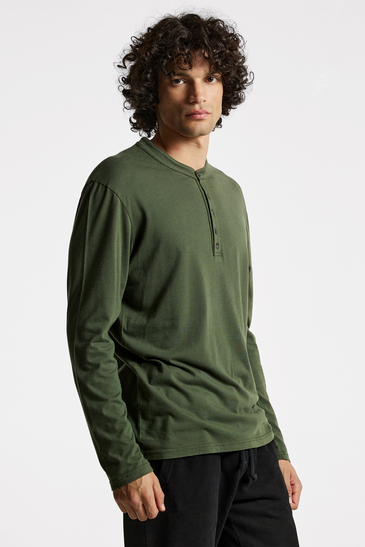 Henley Button-Placket Longsleeve